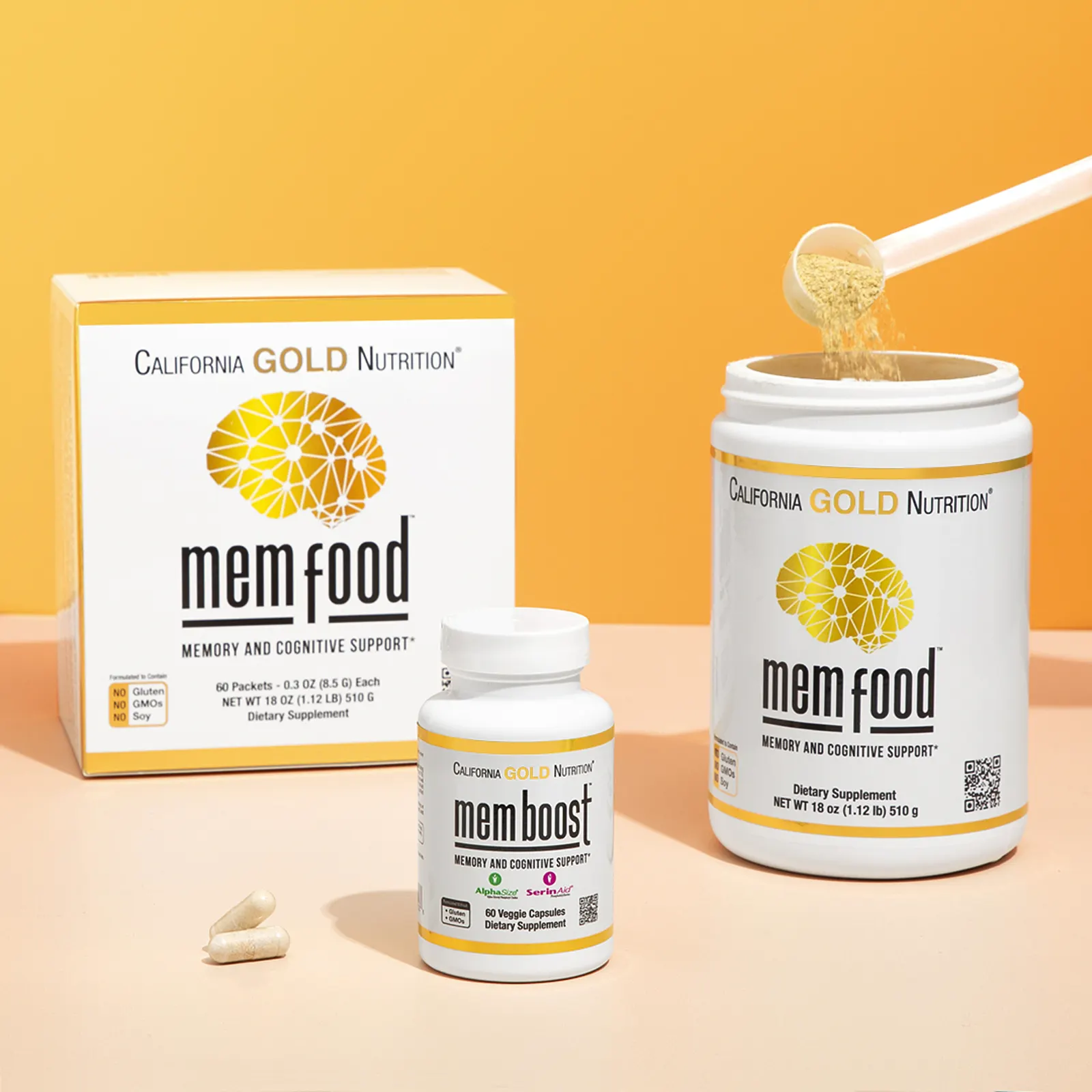 California Gold Nutrition, MEM Boost, средство для поддержки памяти и когнитивных функций, 60 растительных капсул