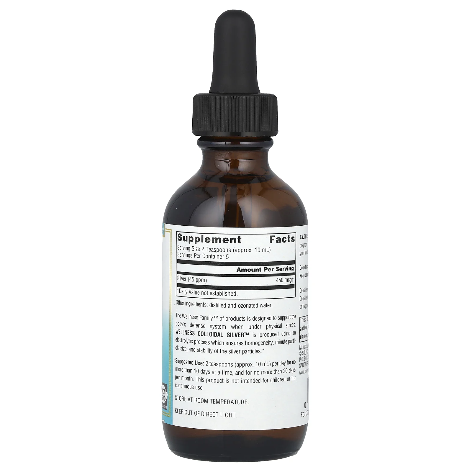 Source Naturals, Wellness Colloidal Silver ™, 45 част. / Млн, 59,14 мл (2 жидк. Унции)