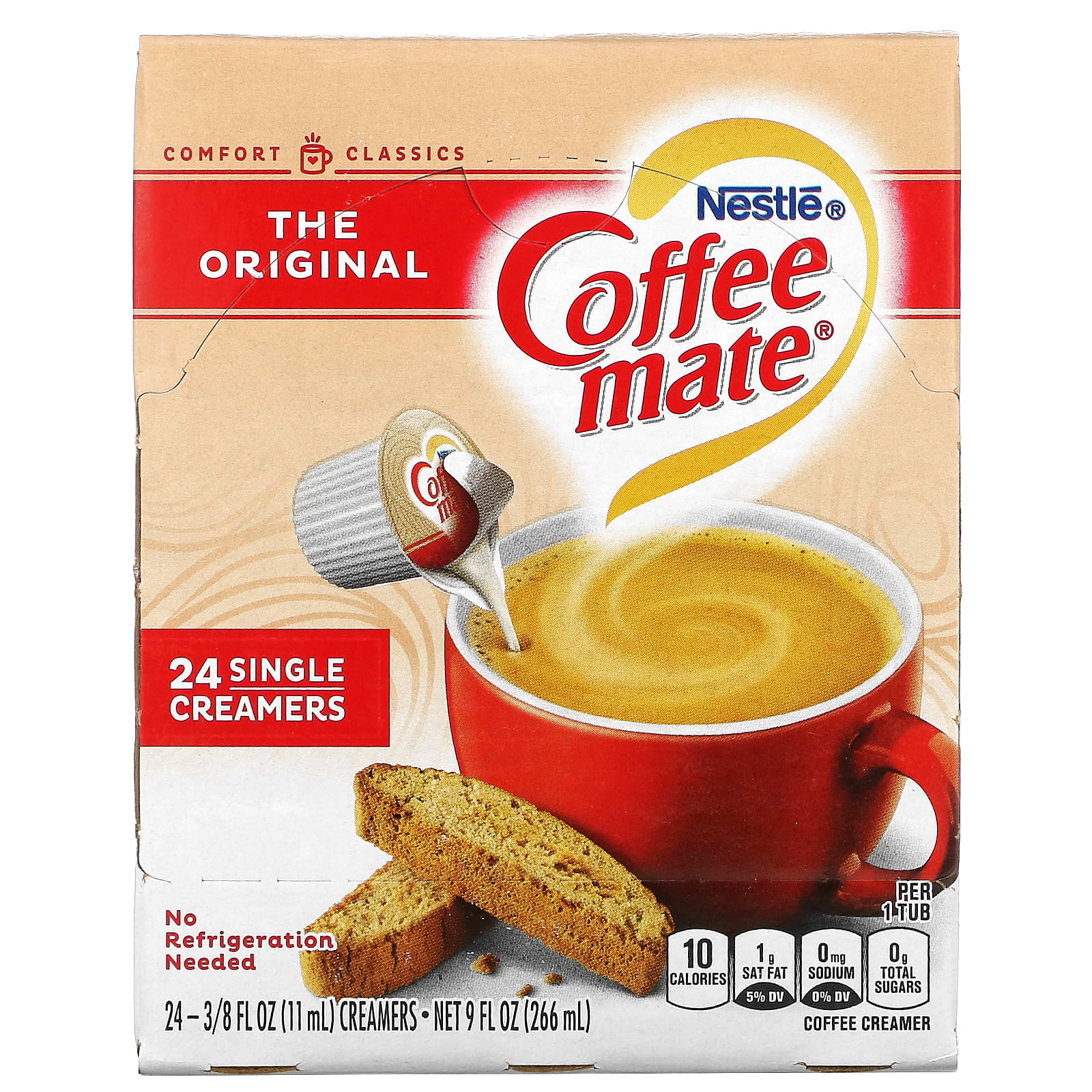 Coffee Mate, жидкие сливки для кофе, оригинальный вкус, 24 шт.