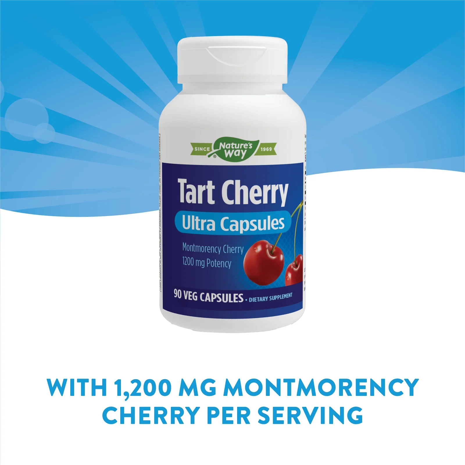 Nature's Way, Tart Cherry, ультракапсулы, 1200 мг, 90 растительных капсул