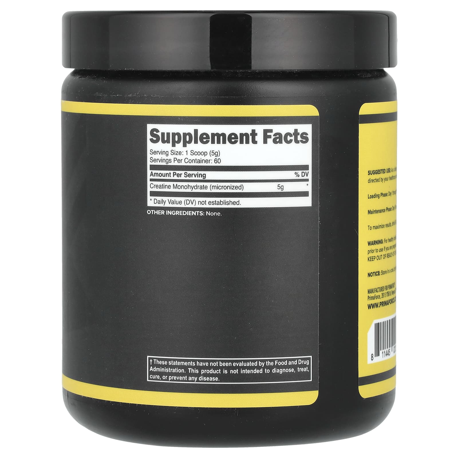 Primaforce, Моногидрат креатина, без добавок, 300 г (10,7 унции)