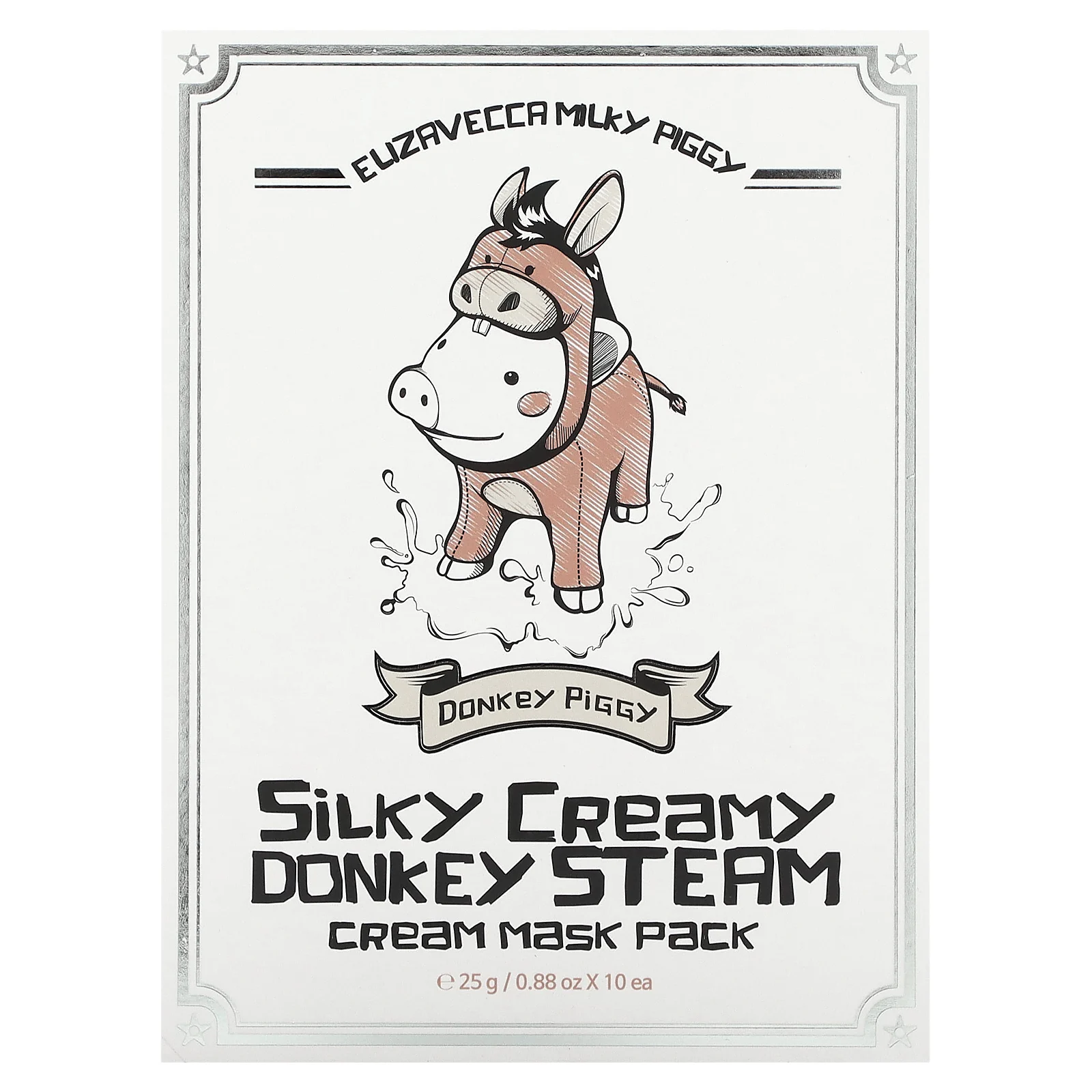 Elizavecca, Milky Piggy, Крем-маска для лица с шелковистым кремом и осликом, 10 шт., 25 г (0,88 унции)