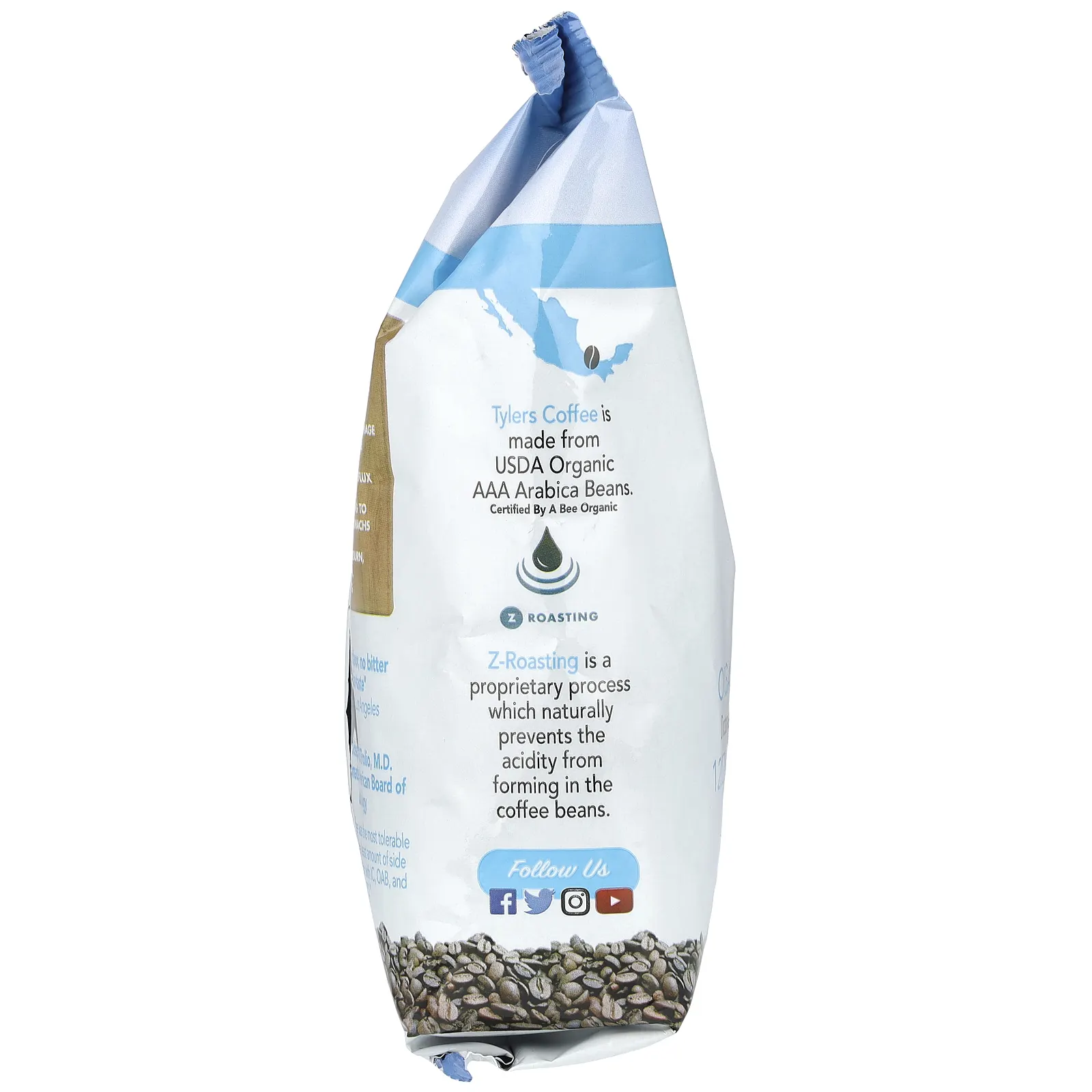 Tylers Coffees, Органический кофе, обычный, цельные зерна, 12 унций