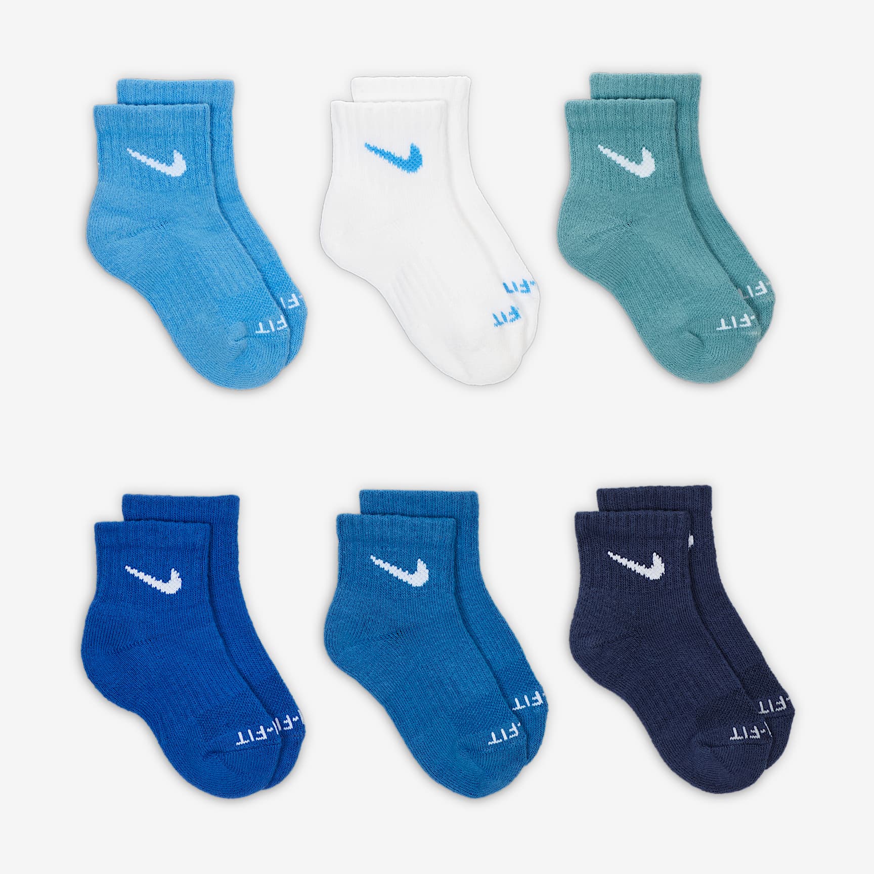 Nike Dri-FIT Performance Basics Little Kids' Quarter Socks (6 Pairs)