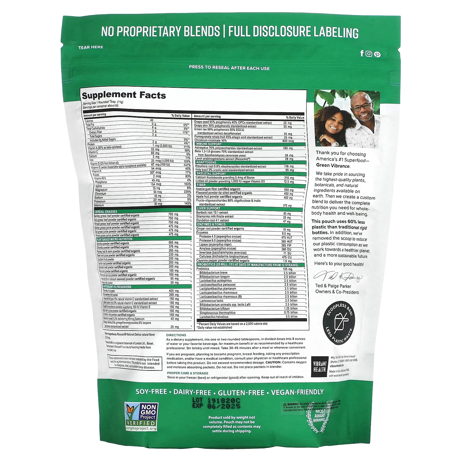 Vibrant Health, Green Vibrance, версия 21.0, 660 г (23,28 унции)