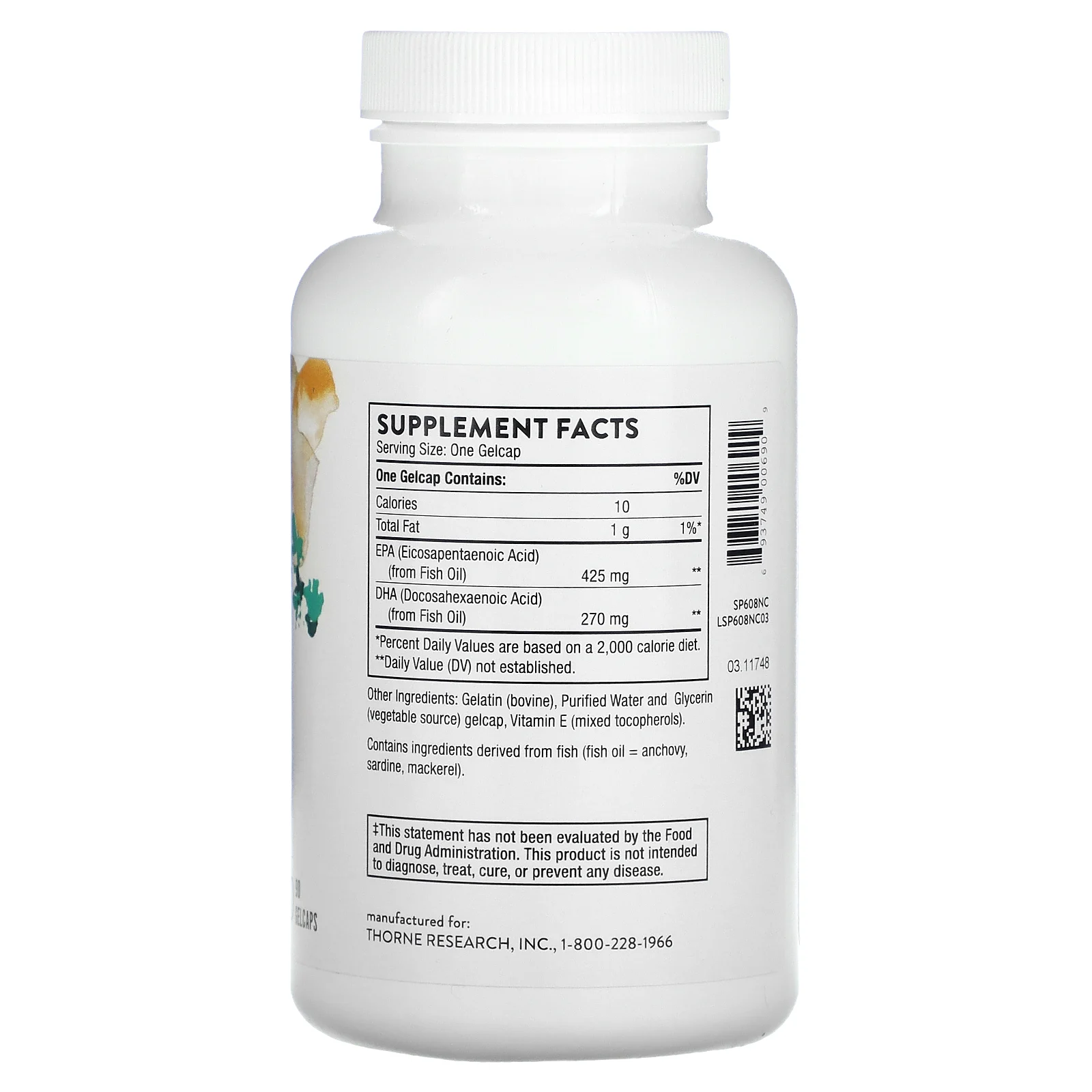 Thorne, Super EPA, ЭПК и ДГК, 90 капсул