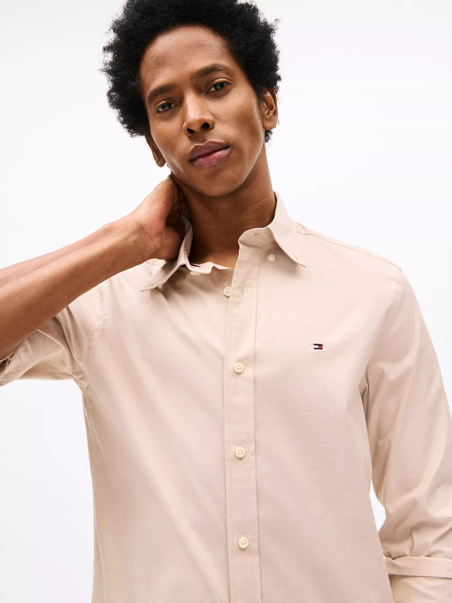 Мужская рубашка Tommy Hilfiger, Эластичная рубашка из поплина стандартного кроя