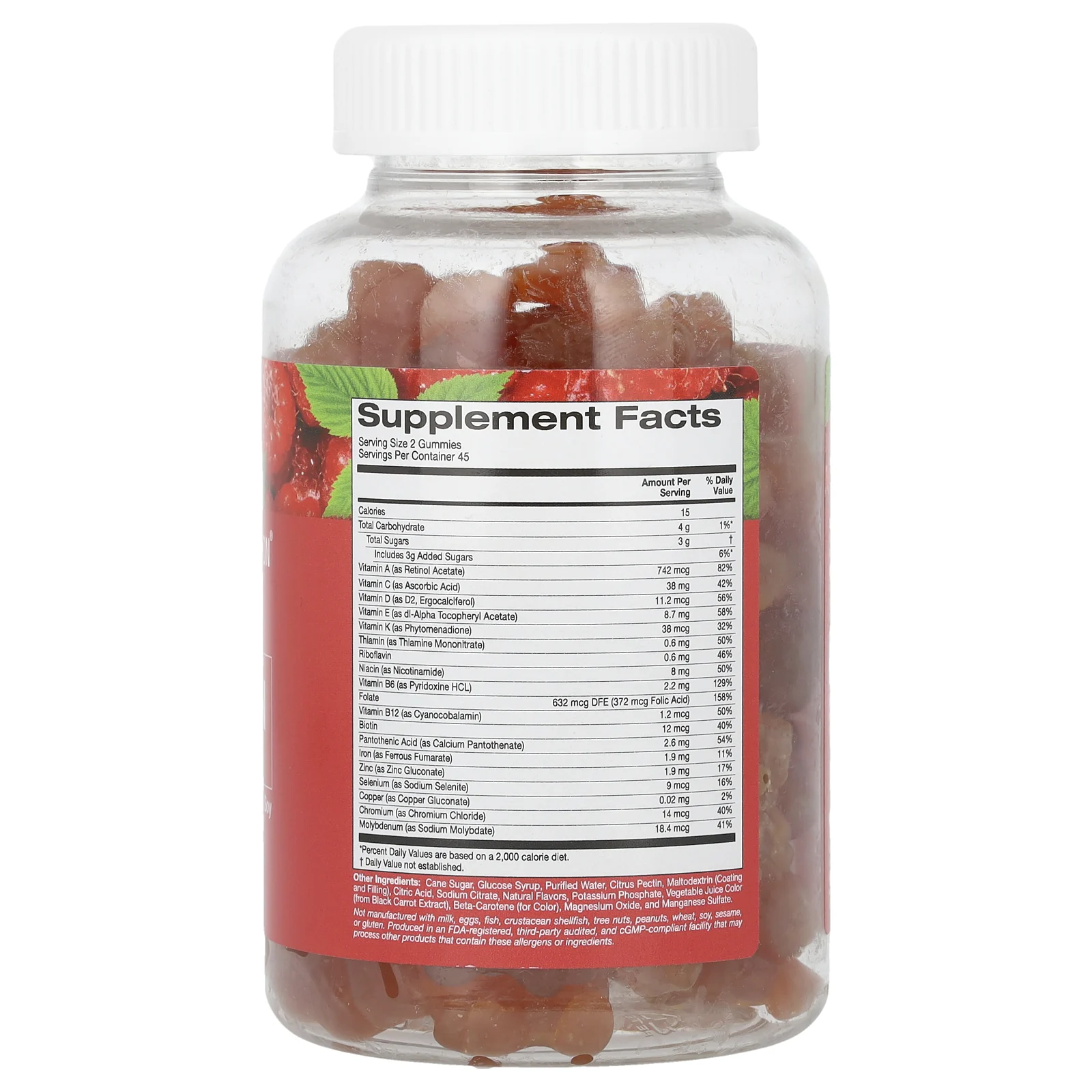 California Gold Nutrition, жевательные мультивитамины для взрослых, с натуральным вкусом малины, 90 вегетарианских жевательных таблеток