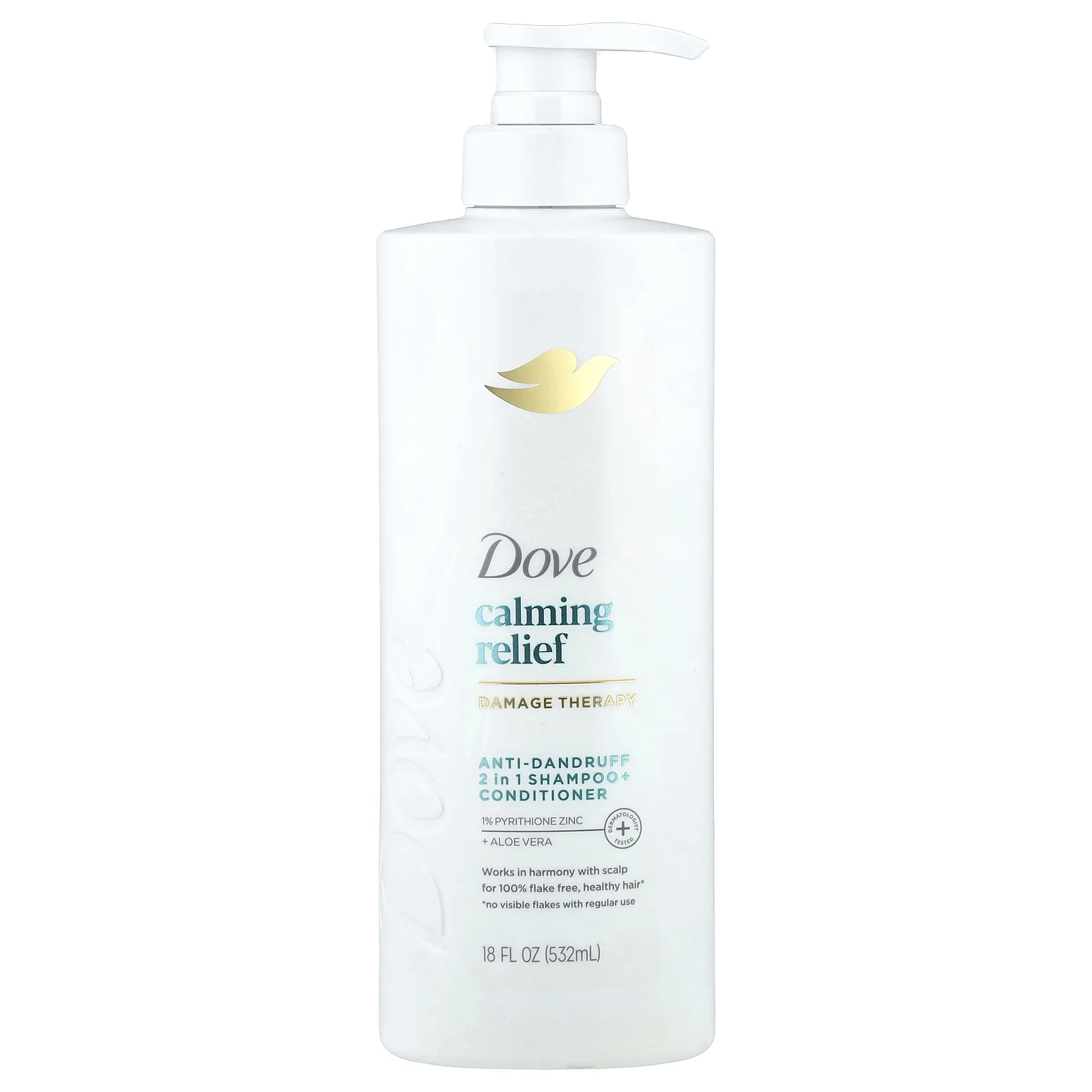 Dove, Calming Relief, шампунь и кондиционер против перхоти, 2 в 1, 532 мл (18 жидк. унций)