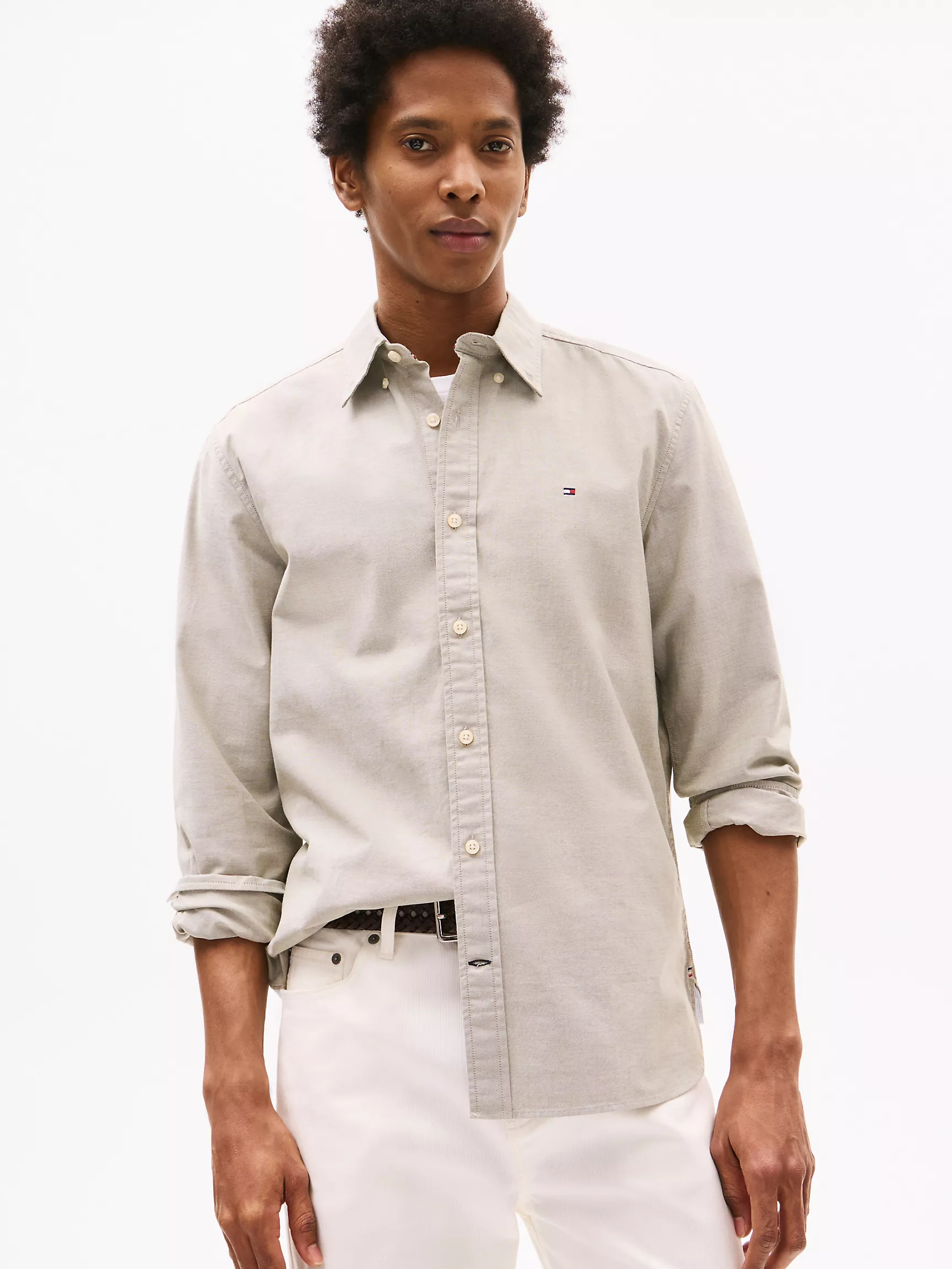 Мужская рубашка Tommy Hilfiger, Эластичная рубашка из оксфорда стандартного кроя