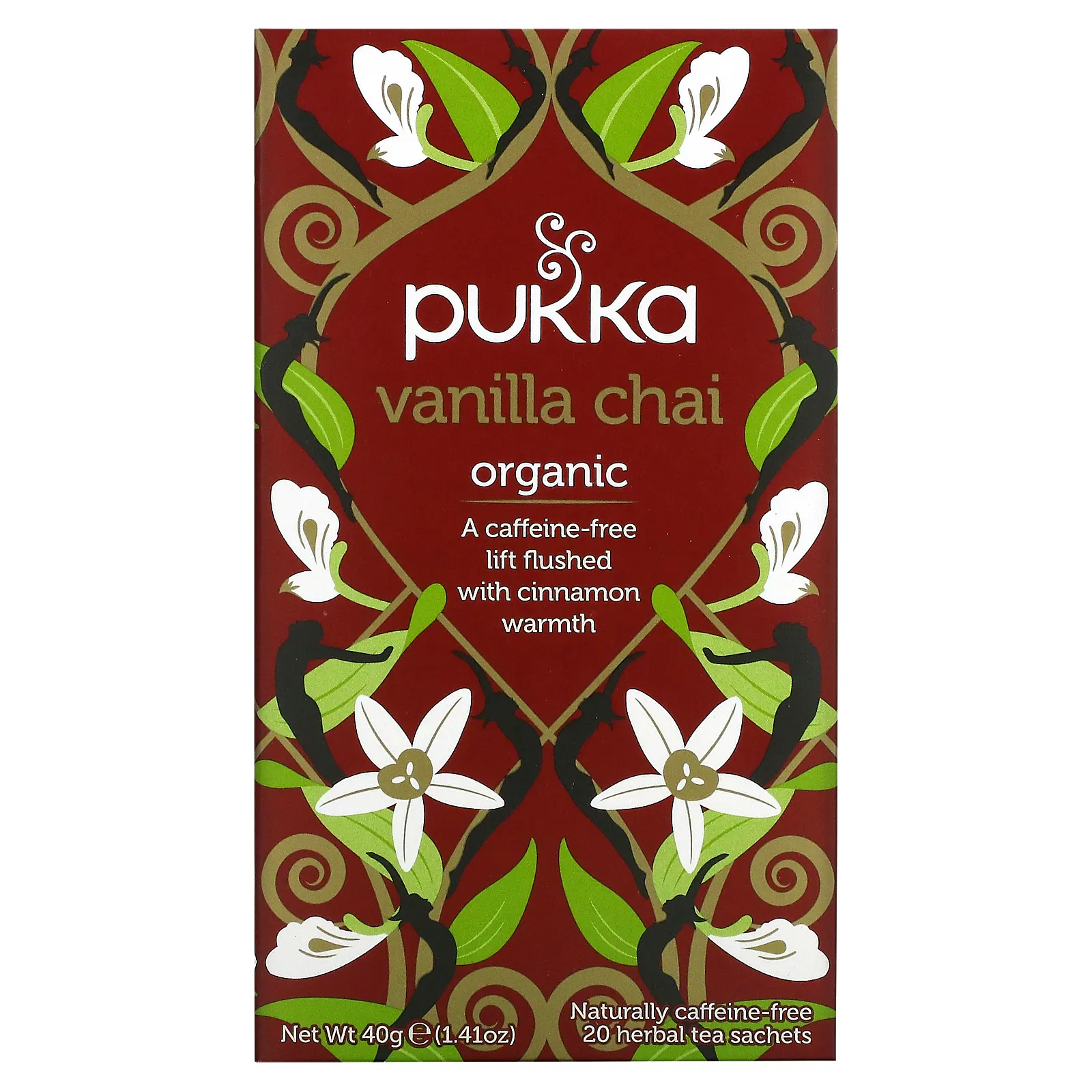 Pukka Herbs, Organic Herbal Tea, ванильный чай, без кофеина, 20 пакетиков, 40 г (1,41 унции)