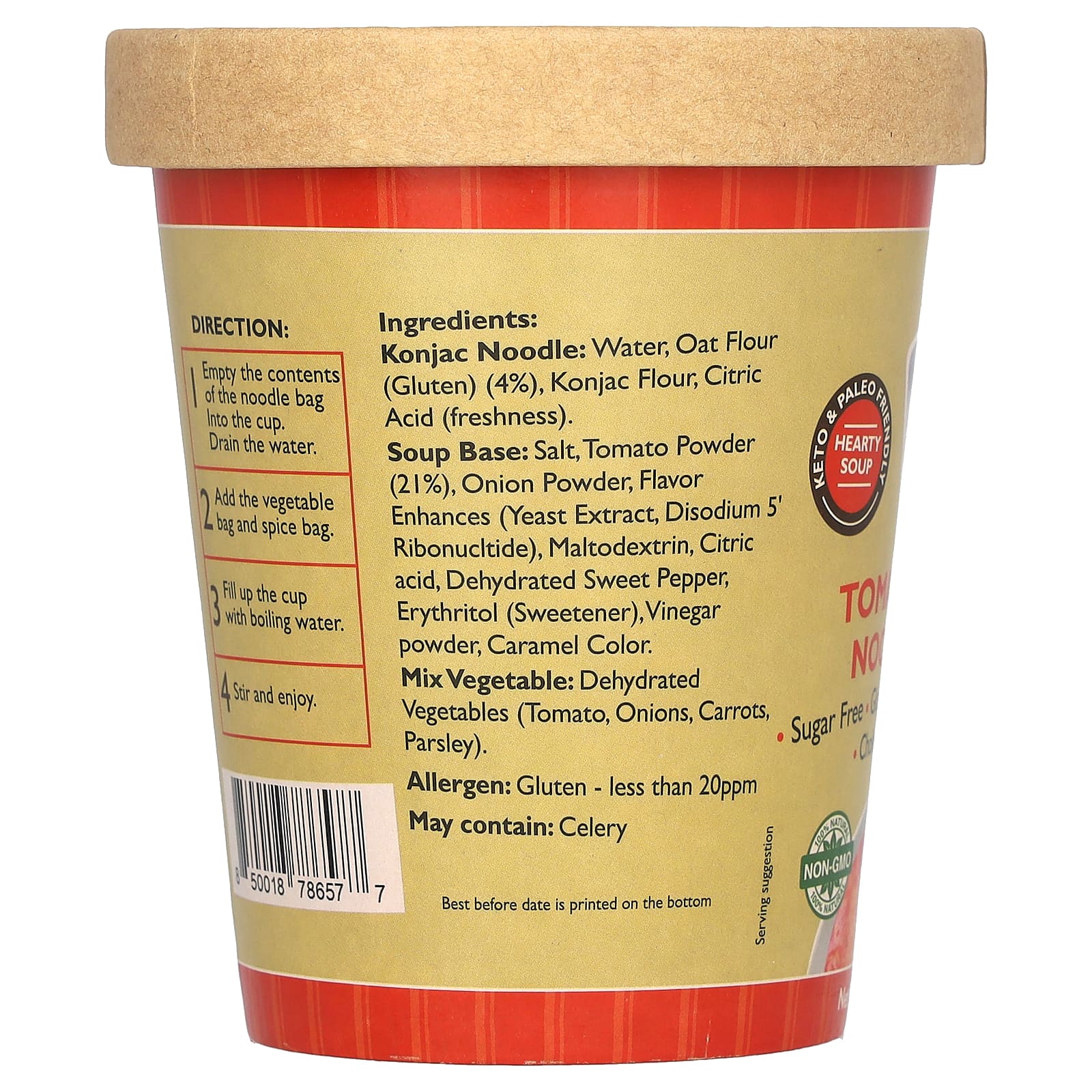 Skinny Pasta, суп с лапшой, со вкусом томатов, 284 г (10 унций)