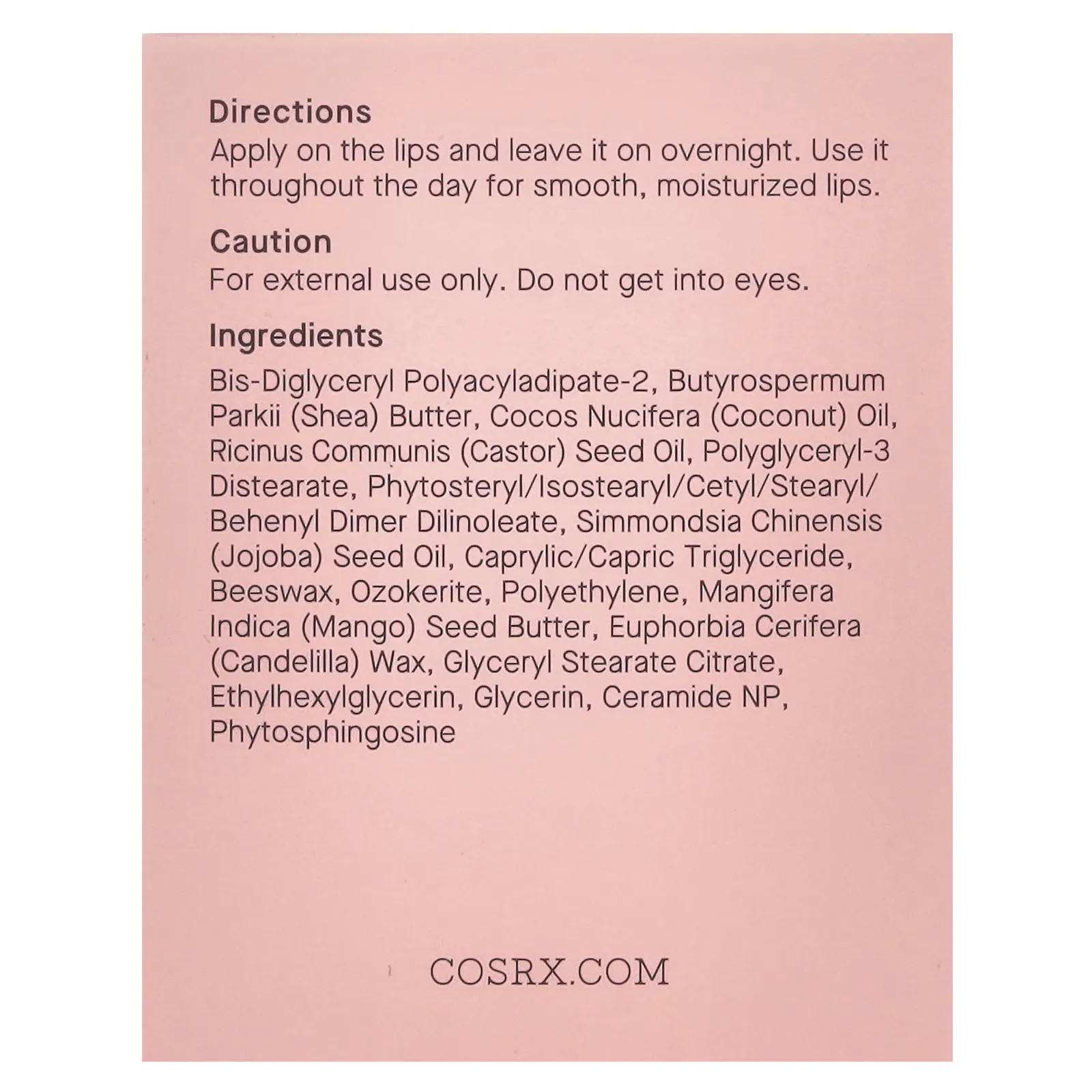 CosRx, Lip Sleep, маска для сна с керамидным маслом для губ, 20 г (0,7 унции)