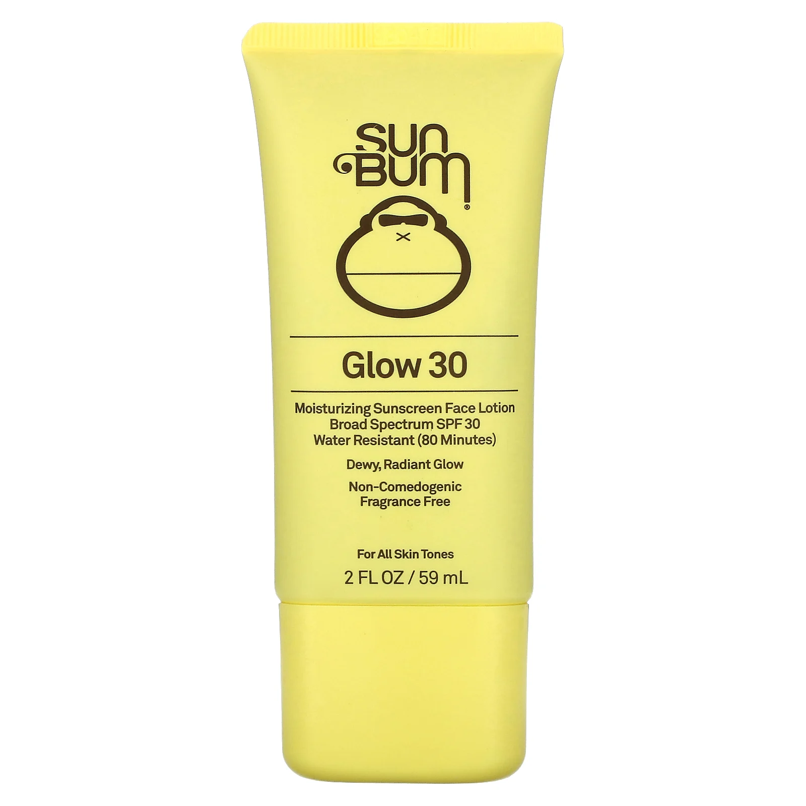 Sun Bum, Glow 30, увлажняющий солнцезащитный лосьон для лица, SPF 30, без отдушек, 59 мл (2 жидк. Унции)