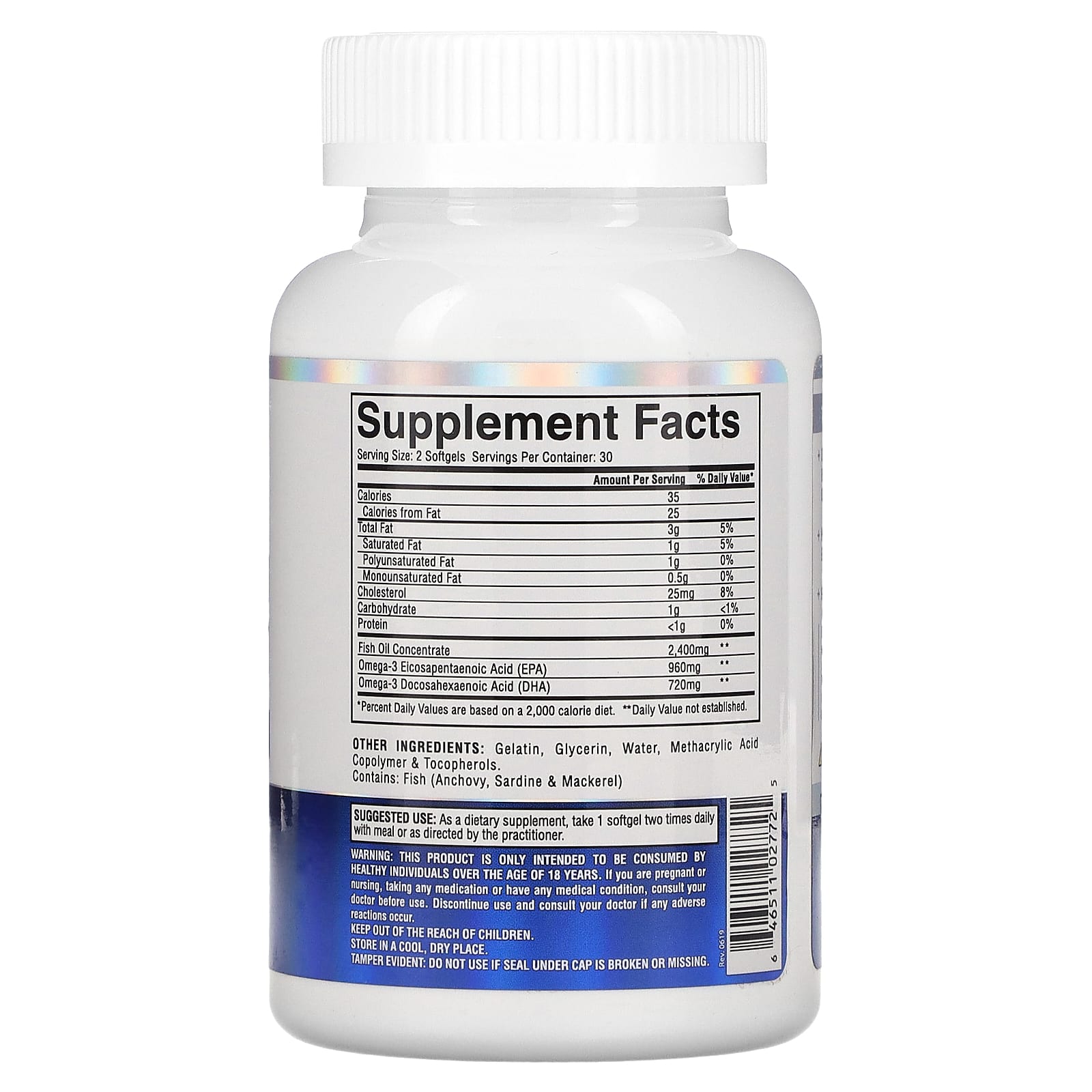 Gaspari Nutrition, омега-3, 2400 мг, 60 капсул (1200 мг в 1 капсуле)