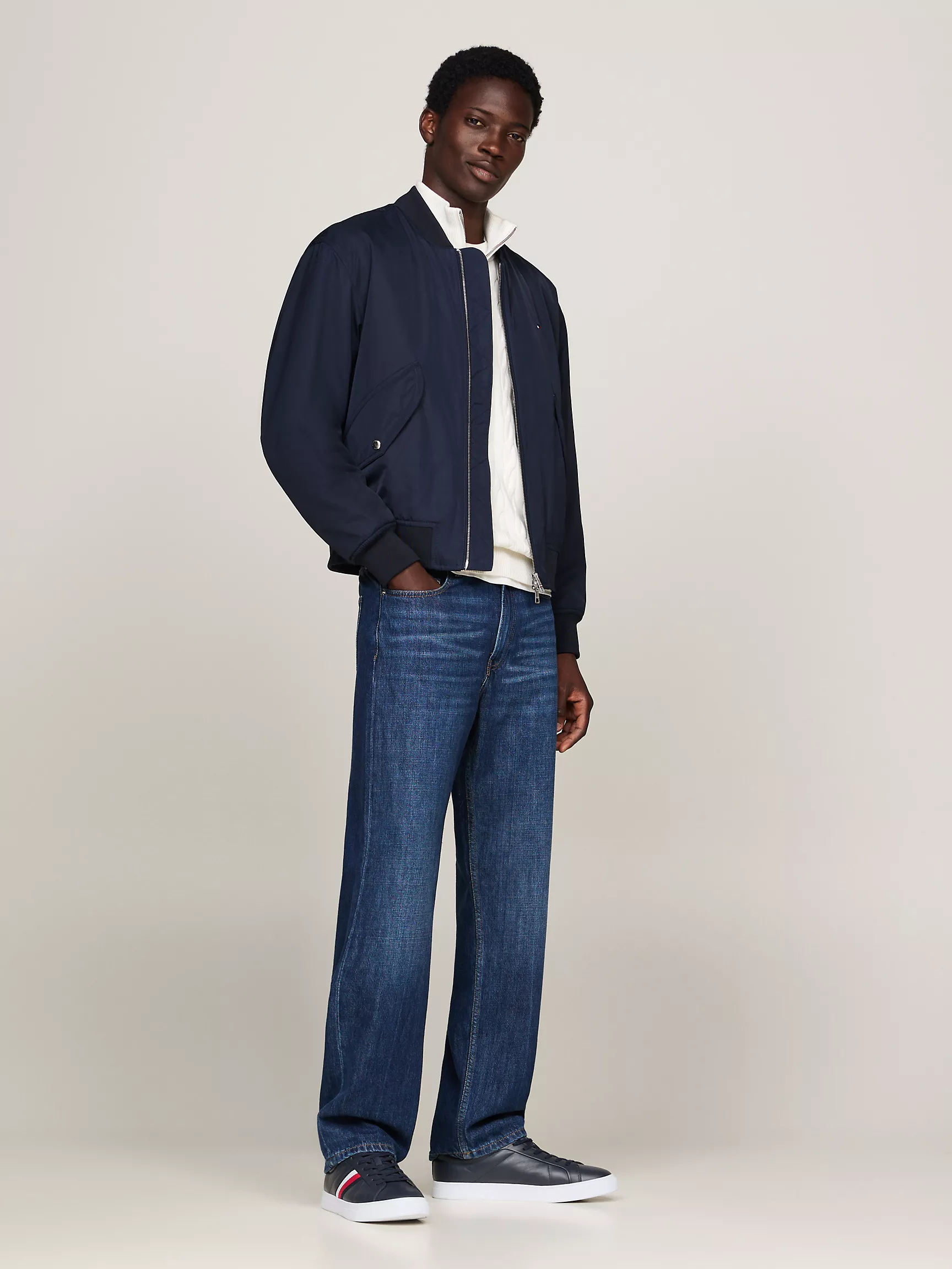 Мужская обувь Tommy Hilfiger, Кожаные кеды с фирменными полосками