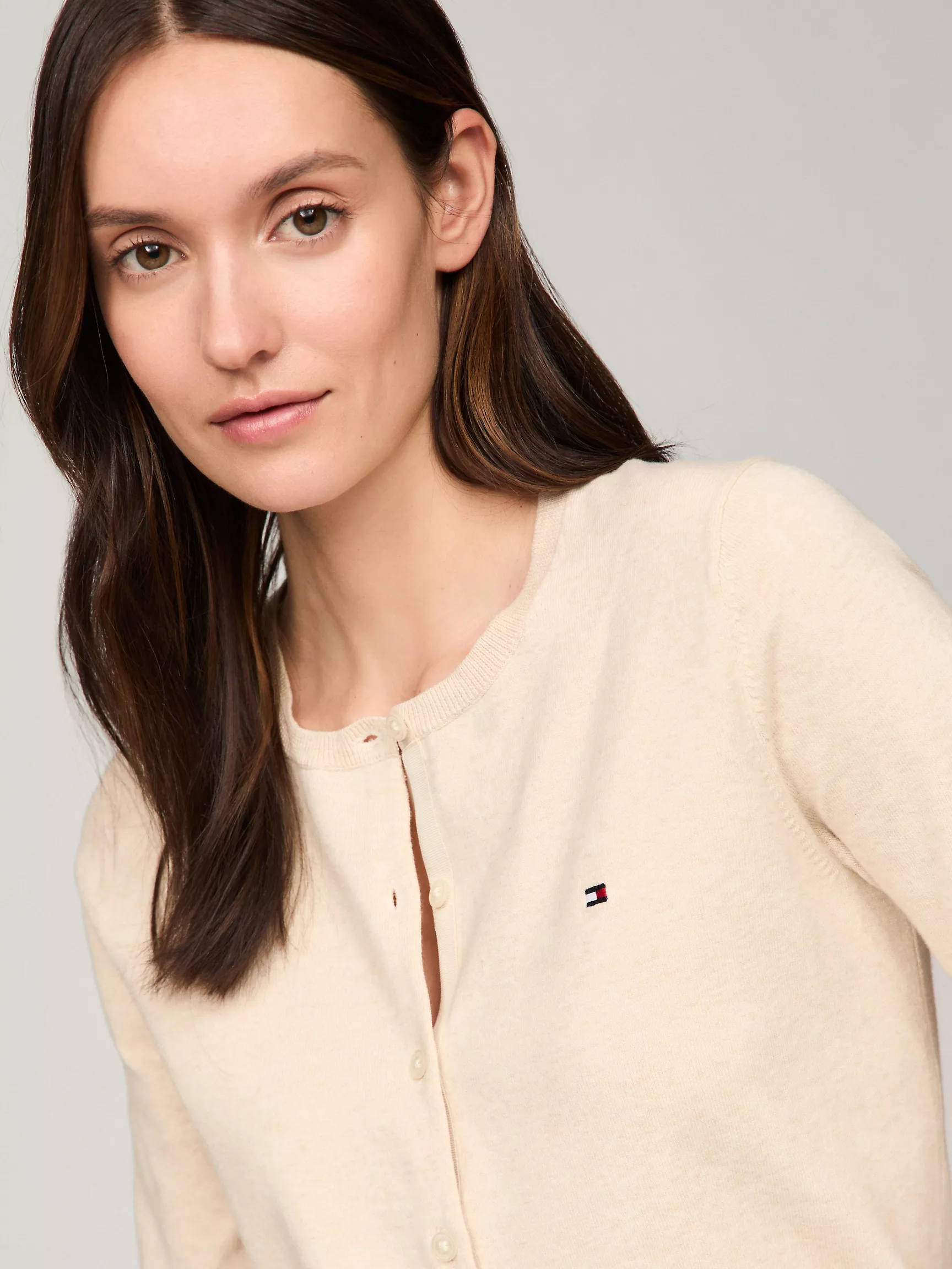 Женский свитер Tommy Hilfiger, Однотонный кардиган на пуговицах из хлопковой смеси