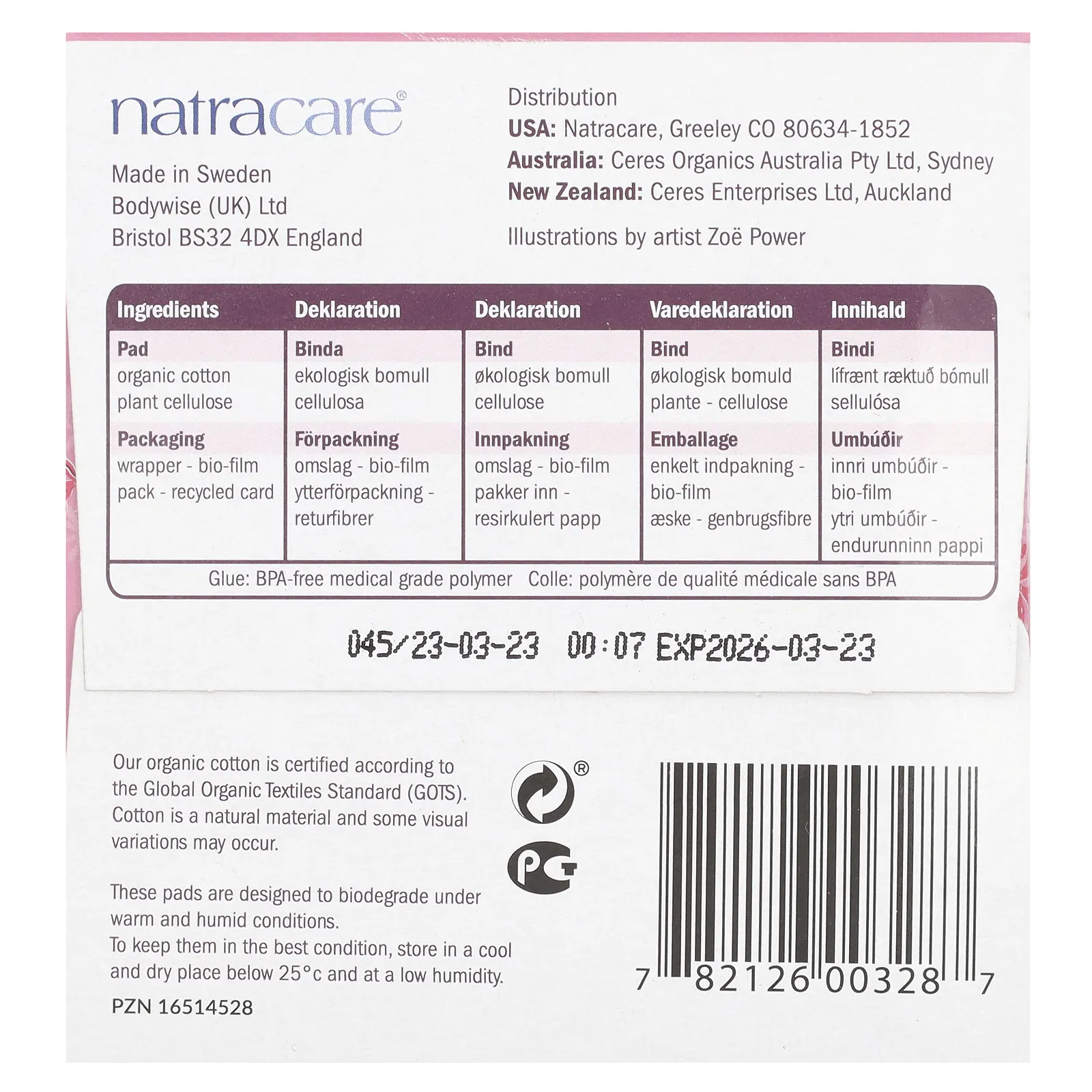Natracare, Ultra Extra, прокладки, поверхность из органического хлопка, супер, 10 штук
