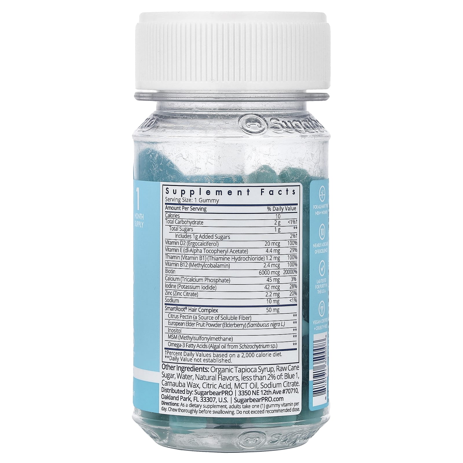 SugarbearPro, жевательные витамины для волос, 32 жевательные конфеты