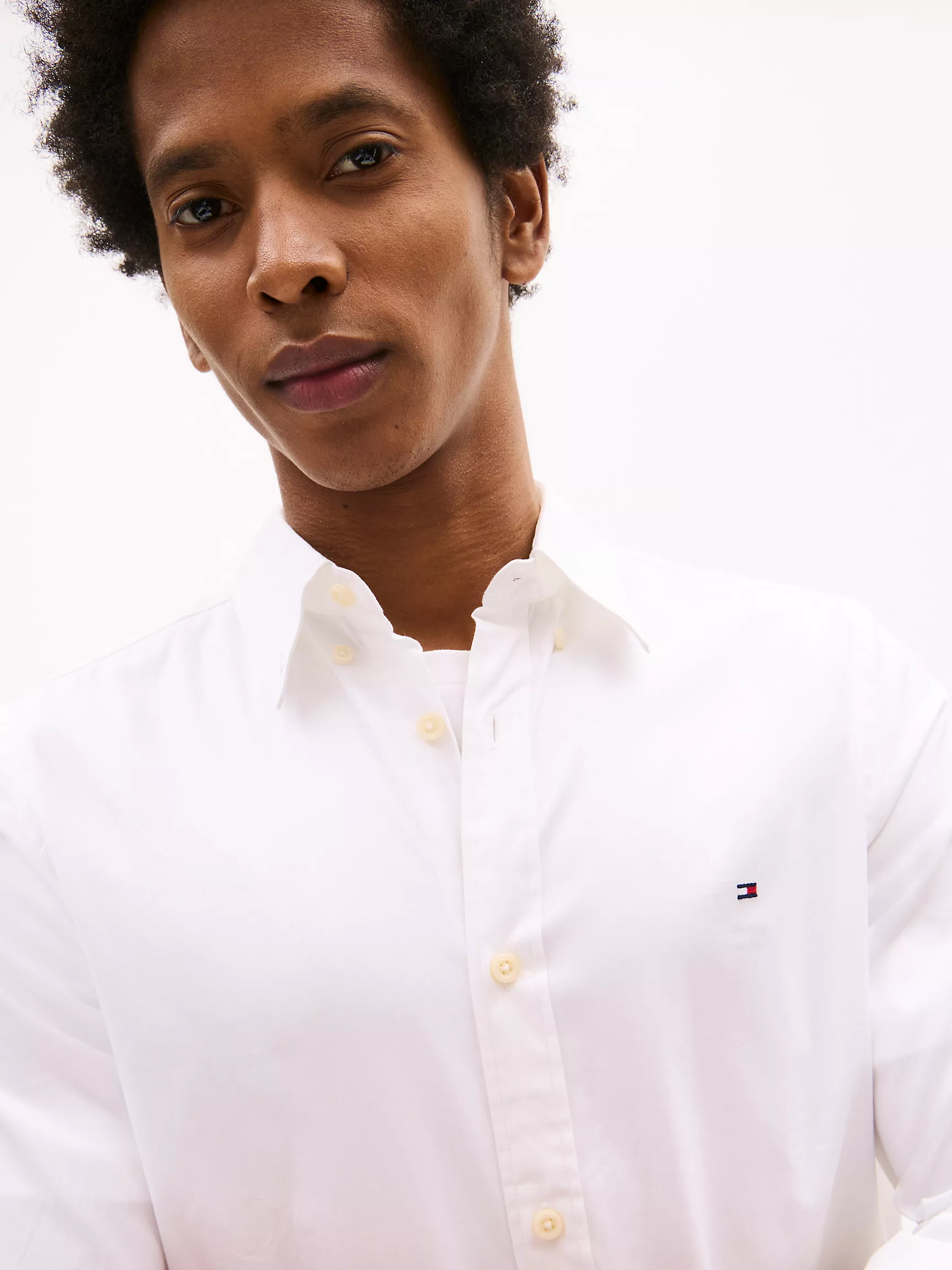 Мужская классическая рубашка Tommy Hilfiger, Приталенная рубашка THFlex из поплина