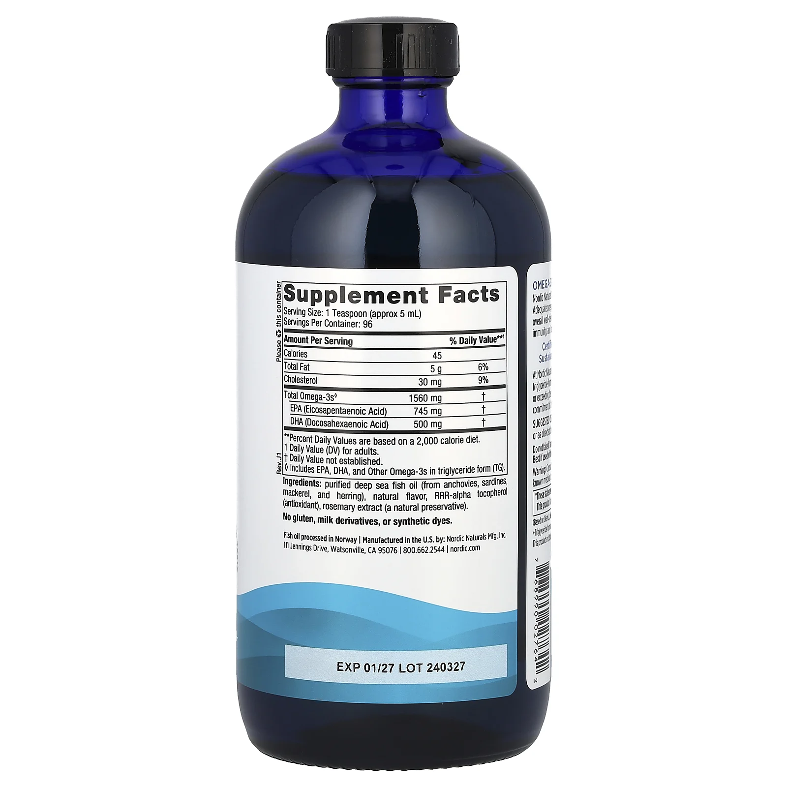 Nordic Naturals, Омега-3 со вкусом лимона, 1,560 мг, 473 мл (16 жидк. унций)