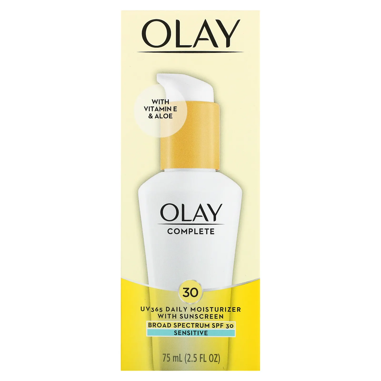 Olay, Complete, UV365, дневное увлажняющее средство, SPF 30, для чувствительной кожи, 75 мл (2,5 жидк. унции)