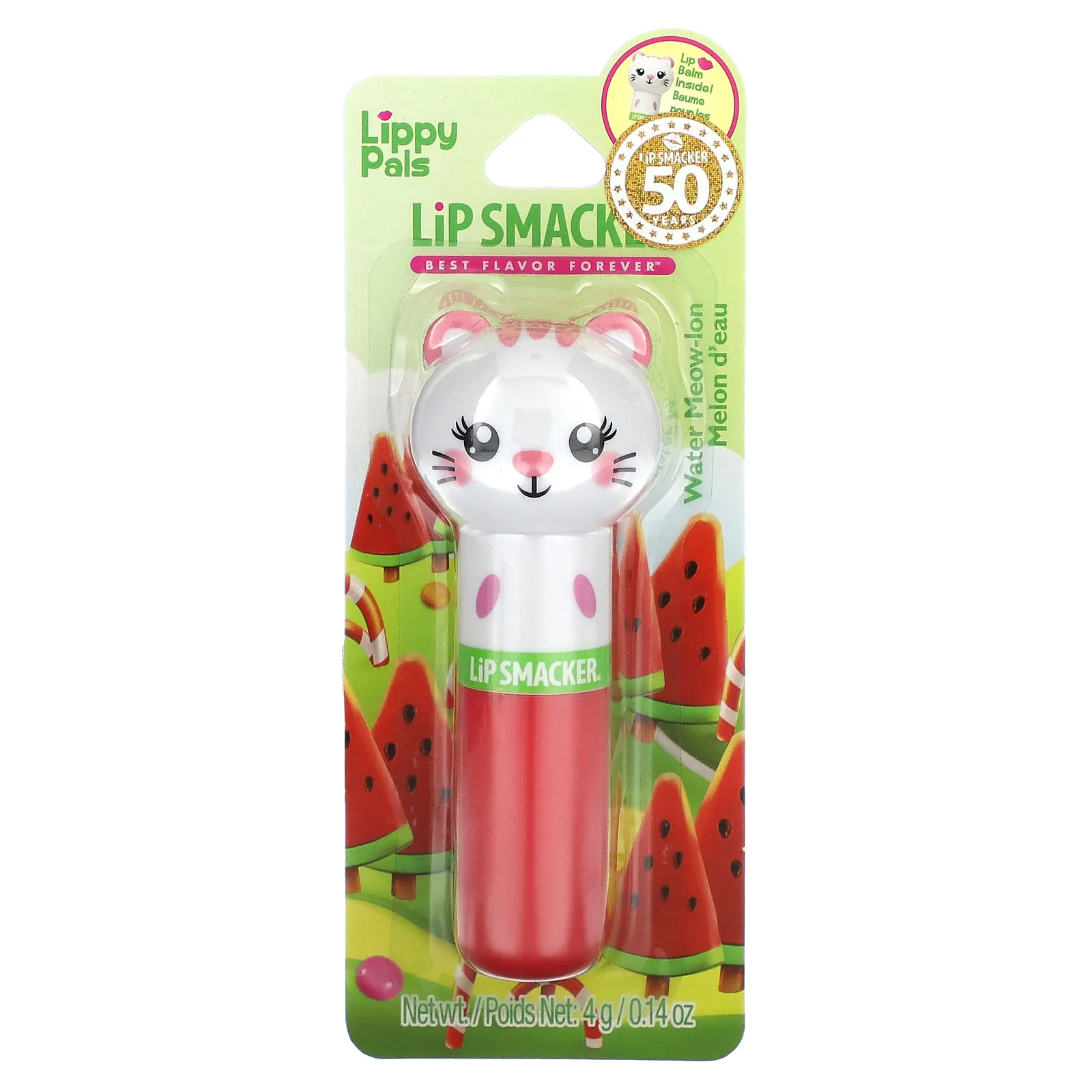 Lip Smacker, Lippy Pals Balm, Kitty, водное мяуканье, 4 г (0,14 унции)
