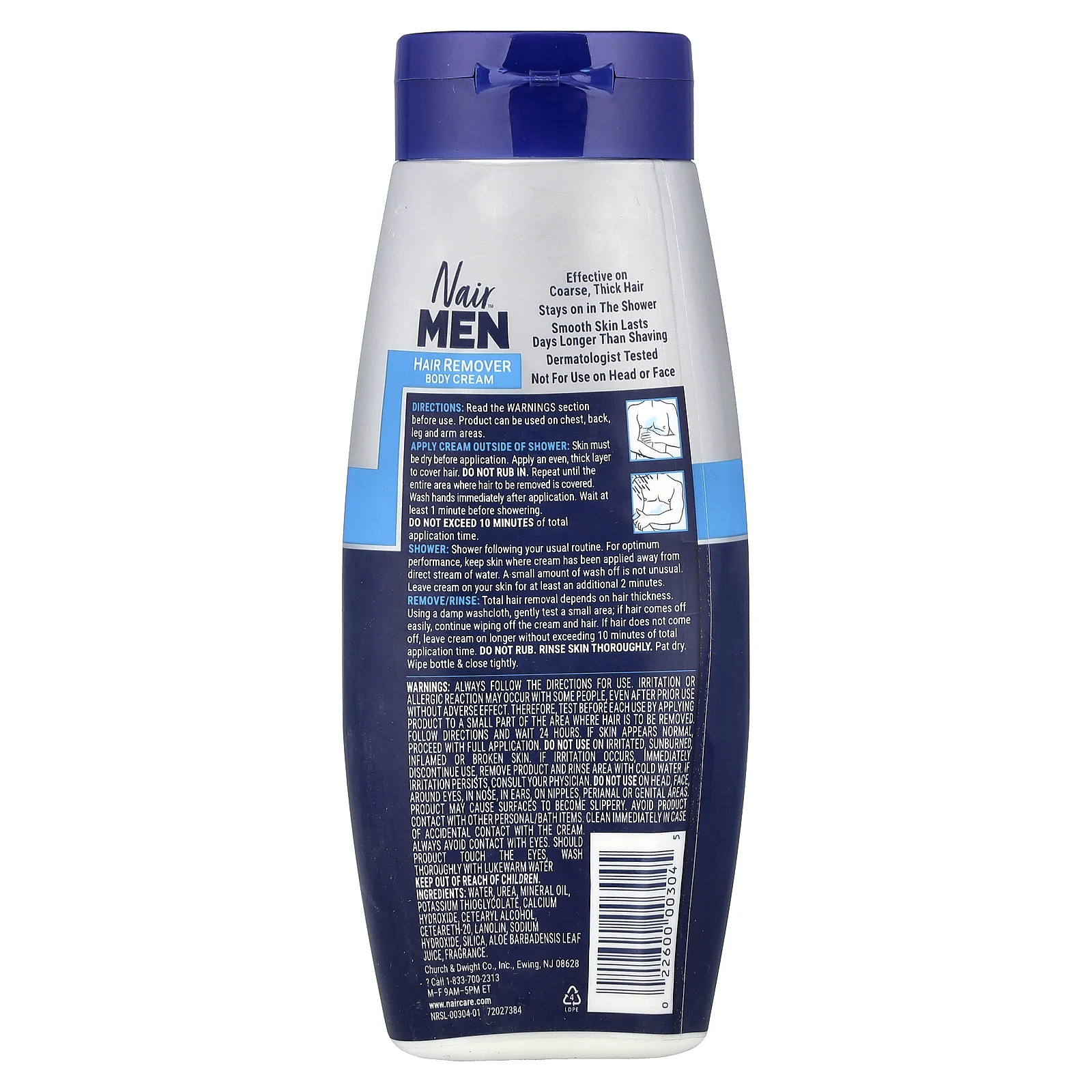Nair, крем для тела для депиляции для мужчин, 340 г (12 унций)