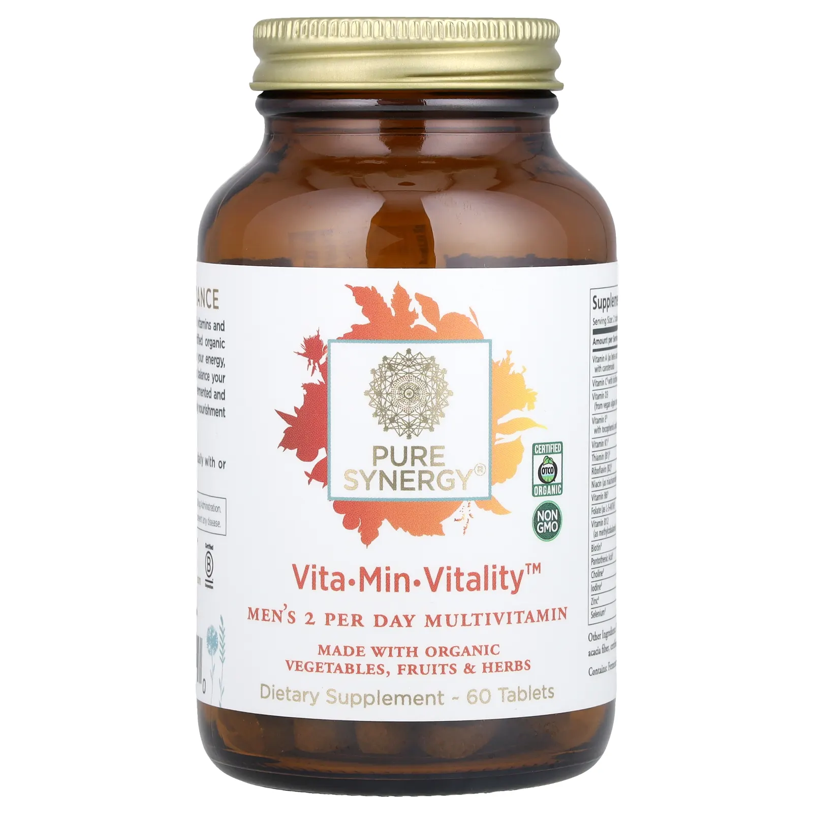 Pure Synergy, Vita-Min-Vitality, мультивитамины для мужчин, 2 таблетки в день, 60 таблеток