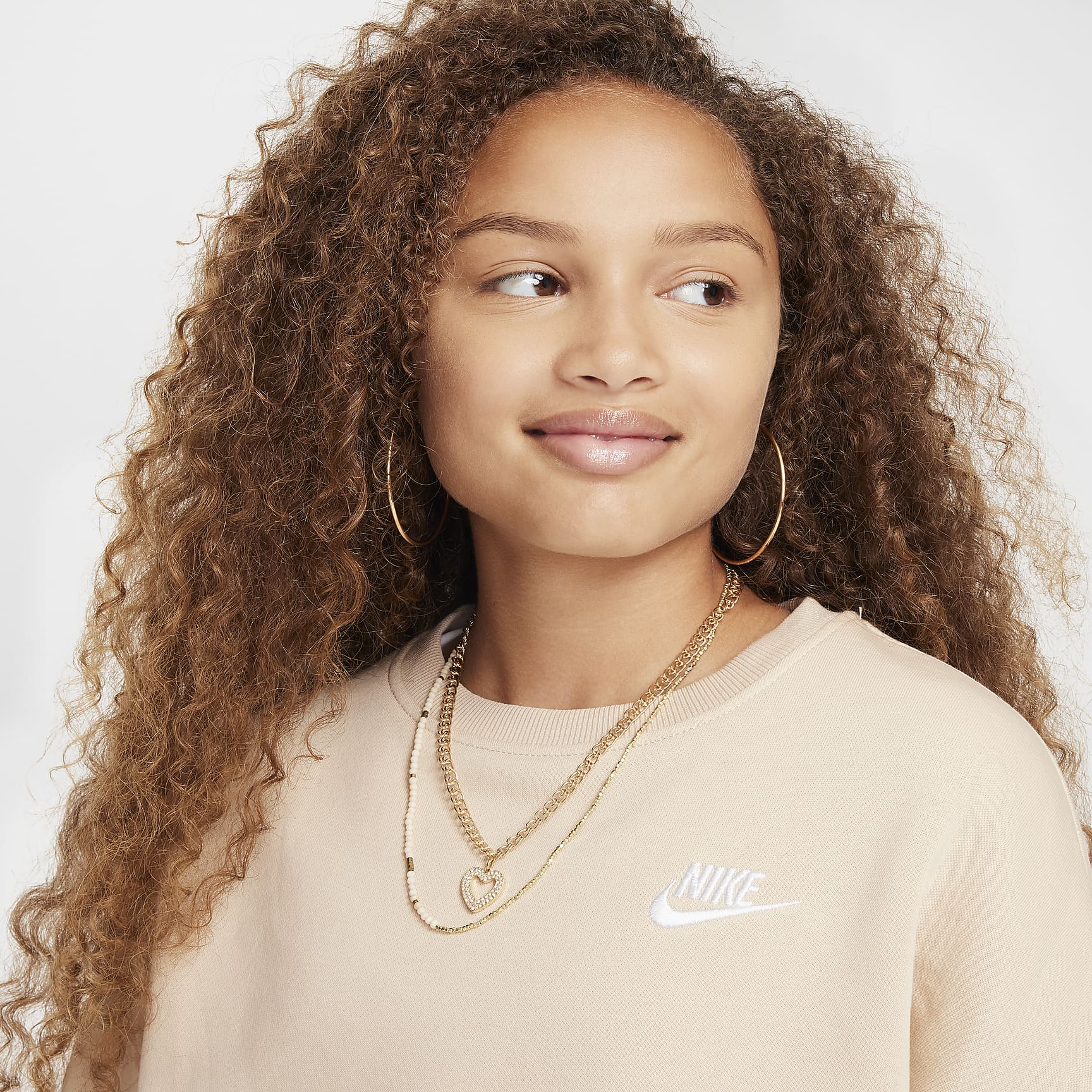 Nike Sportswear Club Fleece Girls' Boxy Crew-Neck Sweatshirt