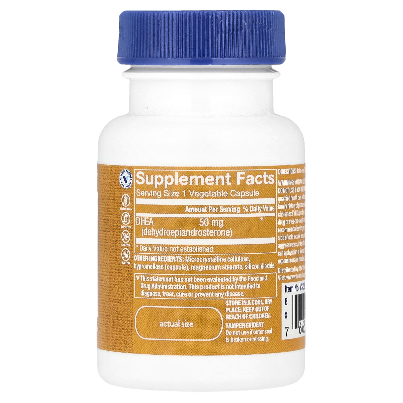 The Vitamin Shoppe, ДГЭА, 50 мг, 60 растительных капсул