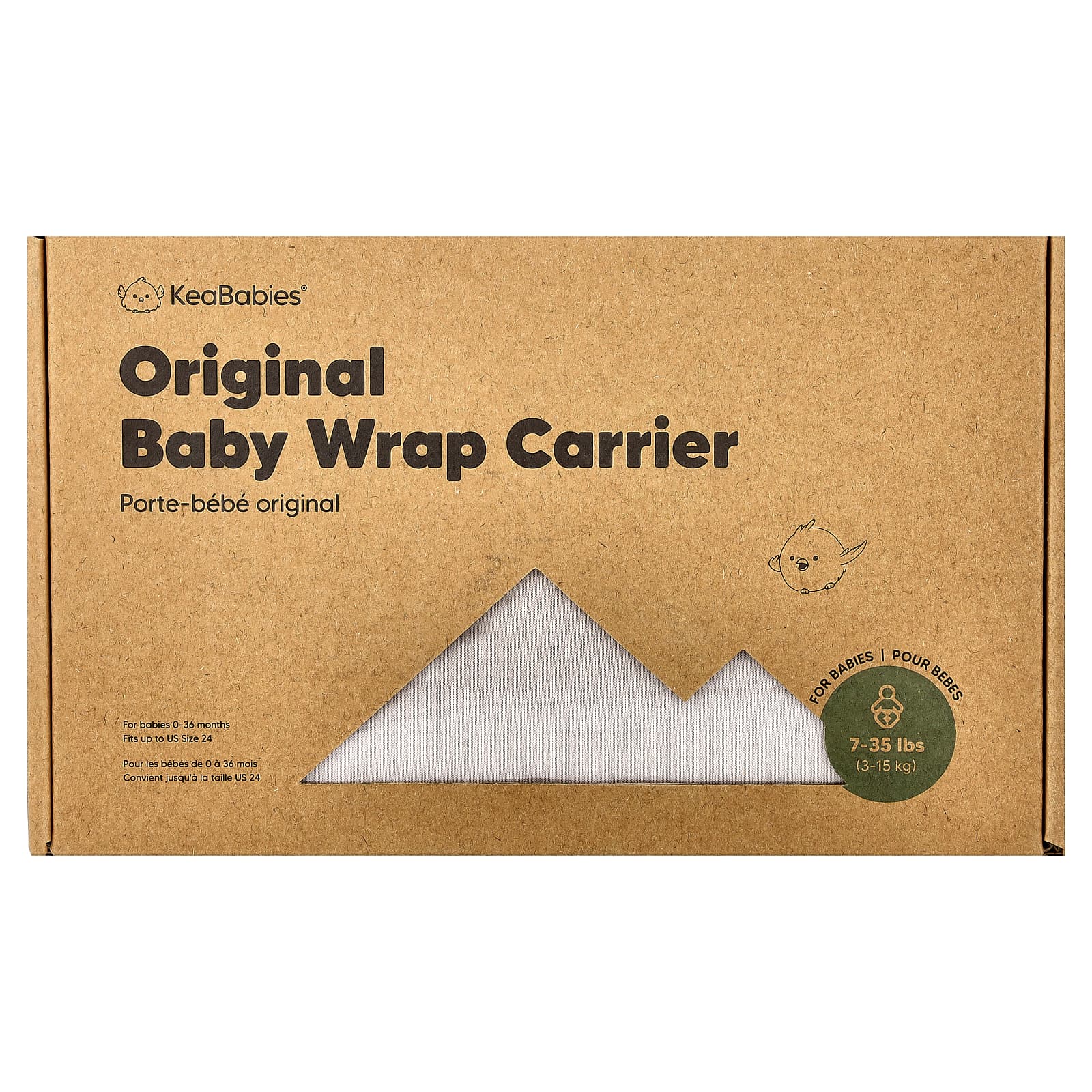 KeaBabies, Original Baby Wrap-перевозчик, для детей в возрасте 0–36 месяцев, каменно-серый, 1 шт.