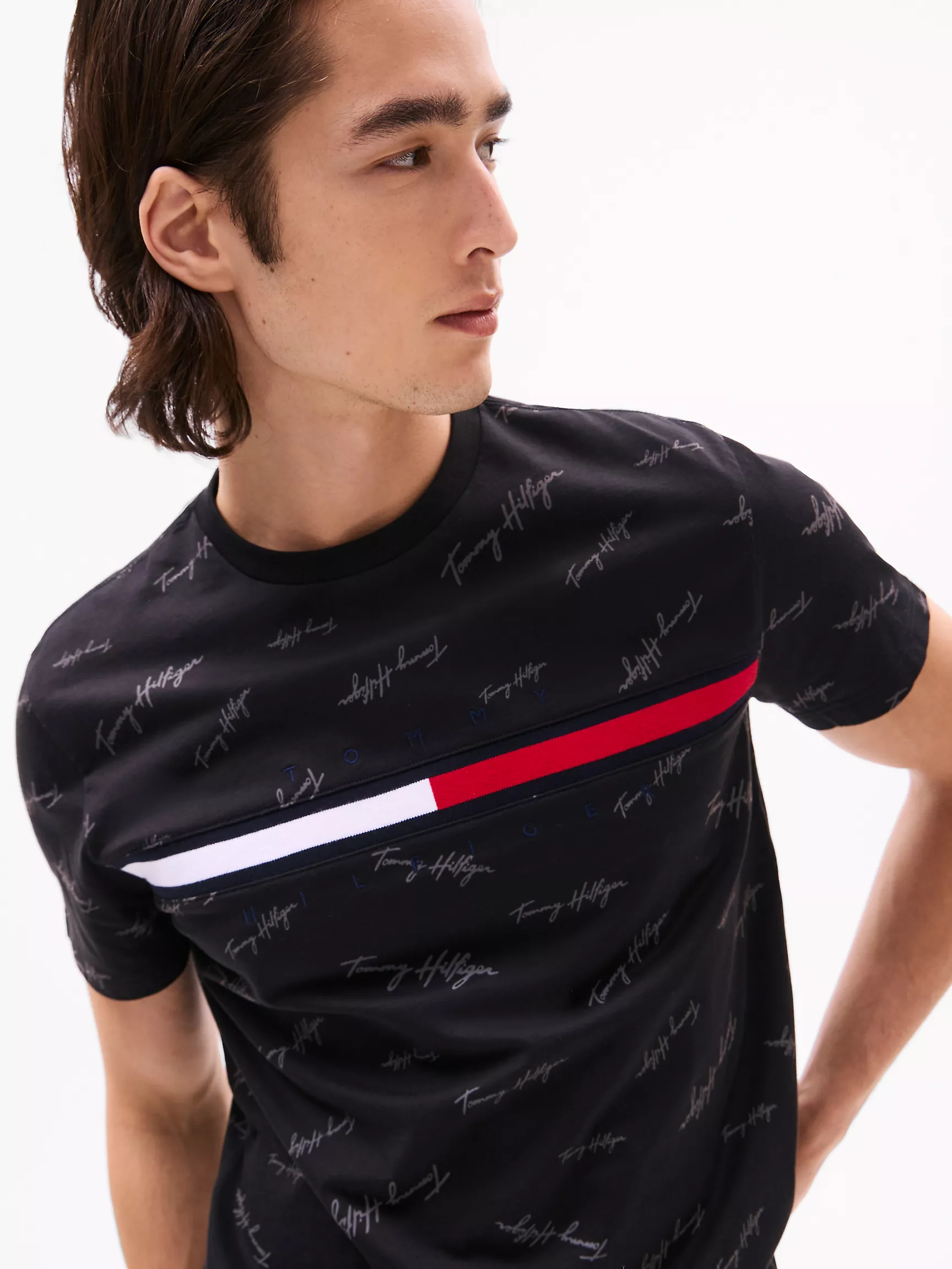 Мужская футболка Tommy Hilfiger, Футболка с фирменной флаговой полоской