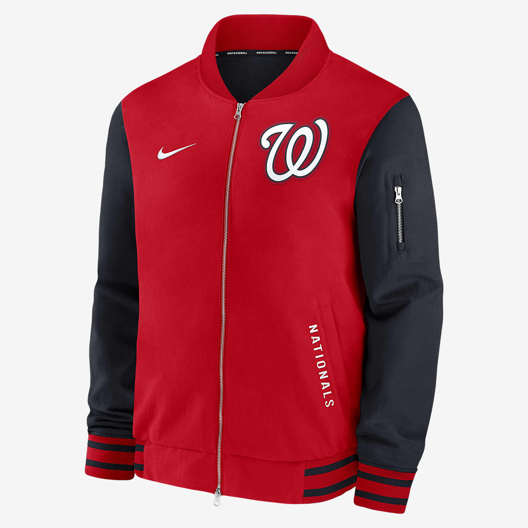Washington Nationals Authentic Collection Dugout Men's Nike MLB Full-Zip Bomber Jacket