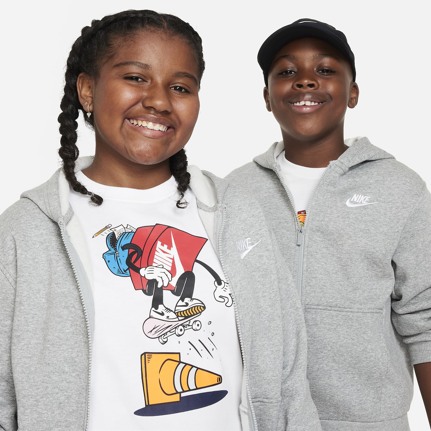 Nike Sportswear Club Fleece Big Kids' Full-Zip Hoodie (Extended Size)
