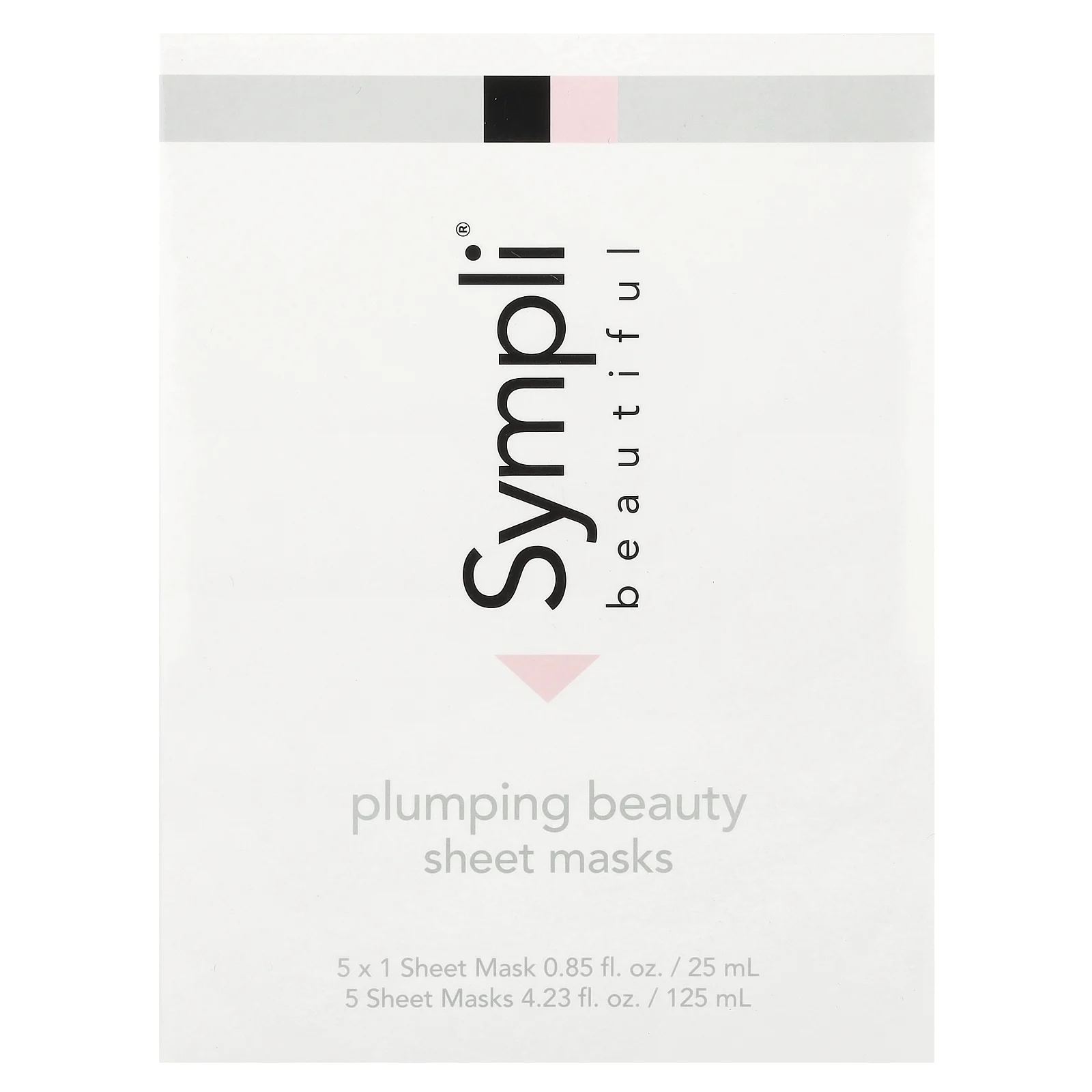 Sympli Beautiful, тканевая маска для повышения упругости кожи, 5 шт., 25 мл (0,85 жидк. унции) каждая