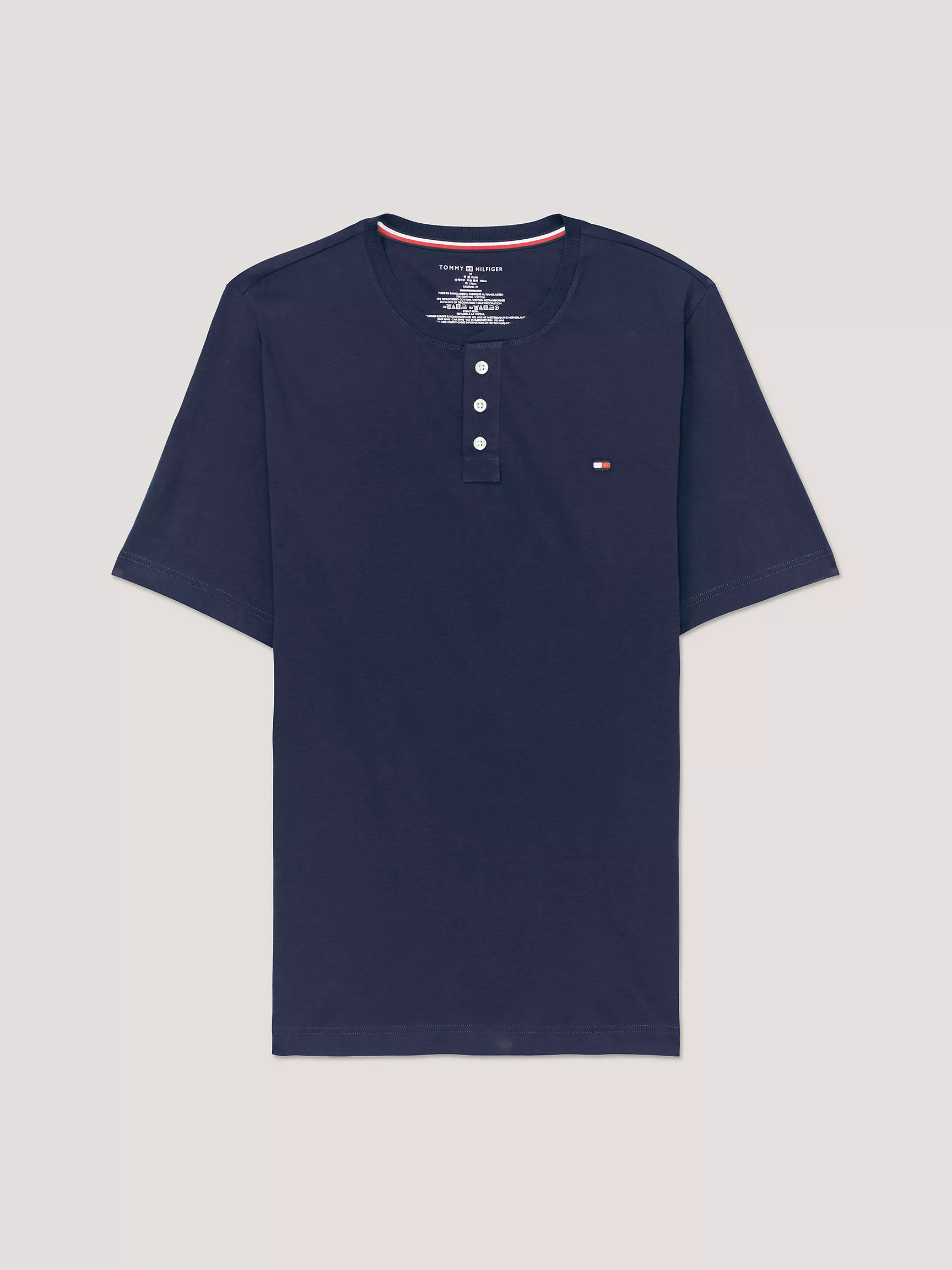 Мужская одежда для сна Tommy Hilfiger, Замшевая пижамная рубашка Henley из джерси