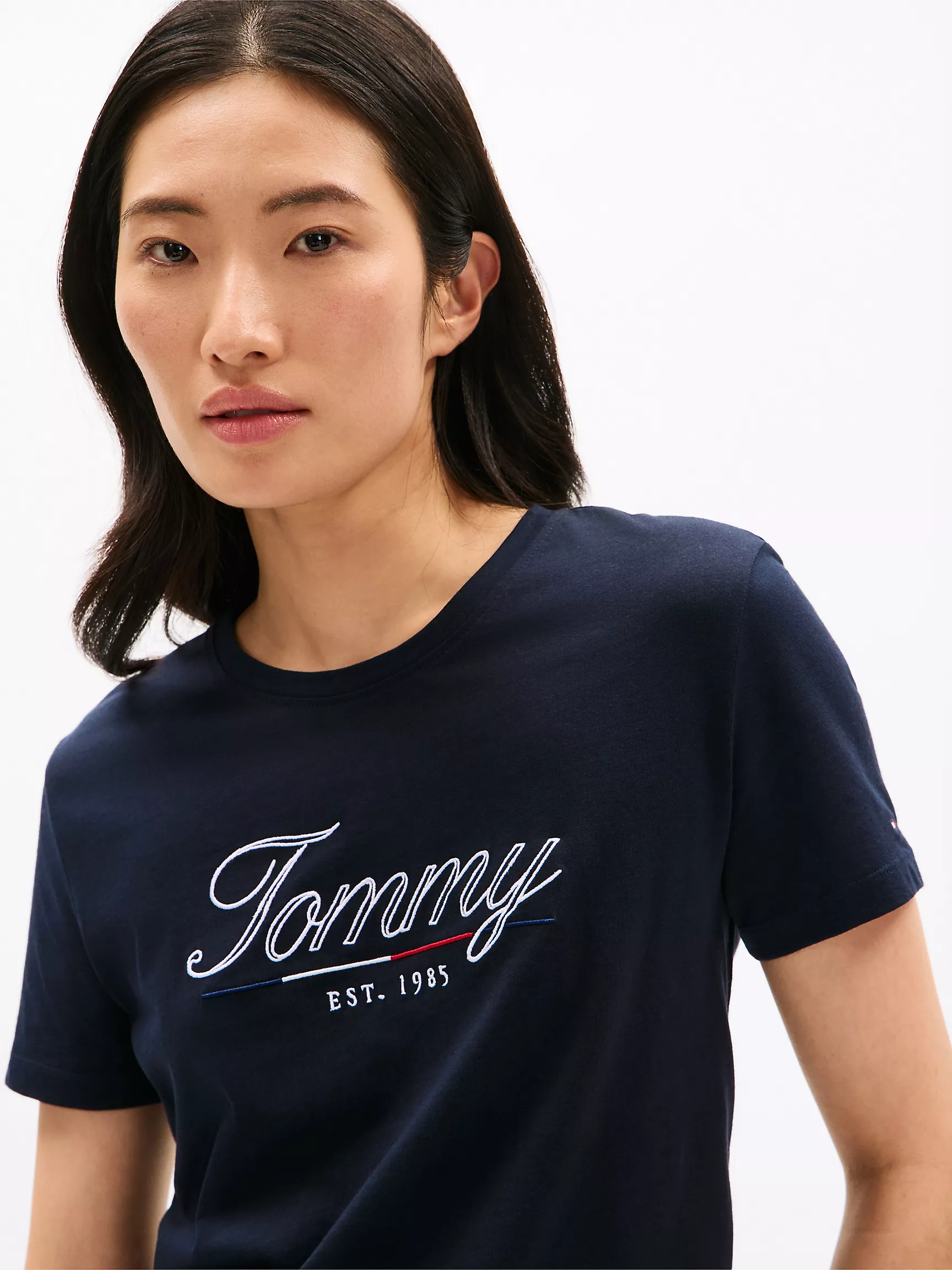 Женская футболка Tommy Hilfiger, Футболка с логотипом Tommy в виде рукописного текста