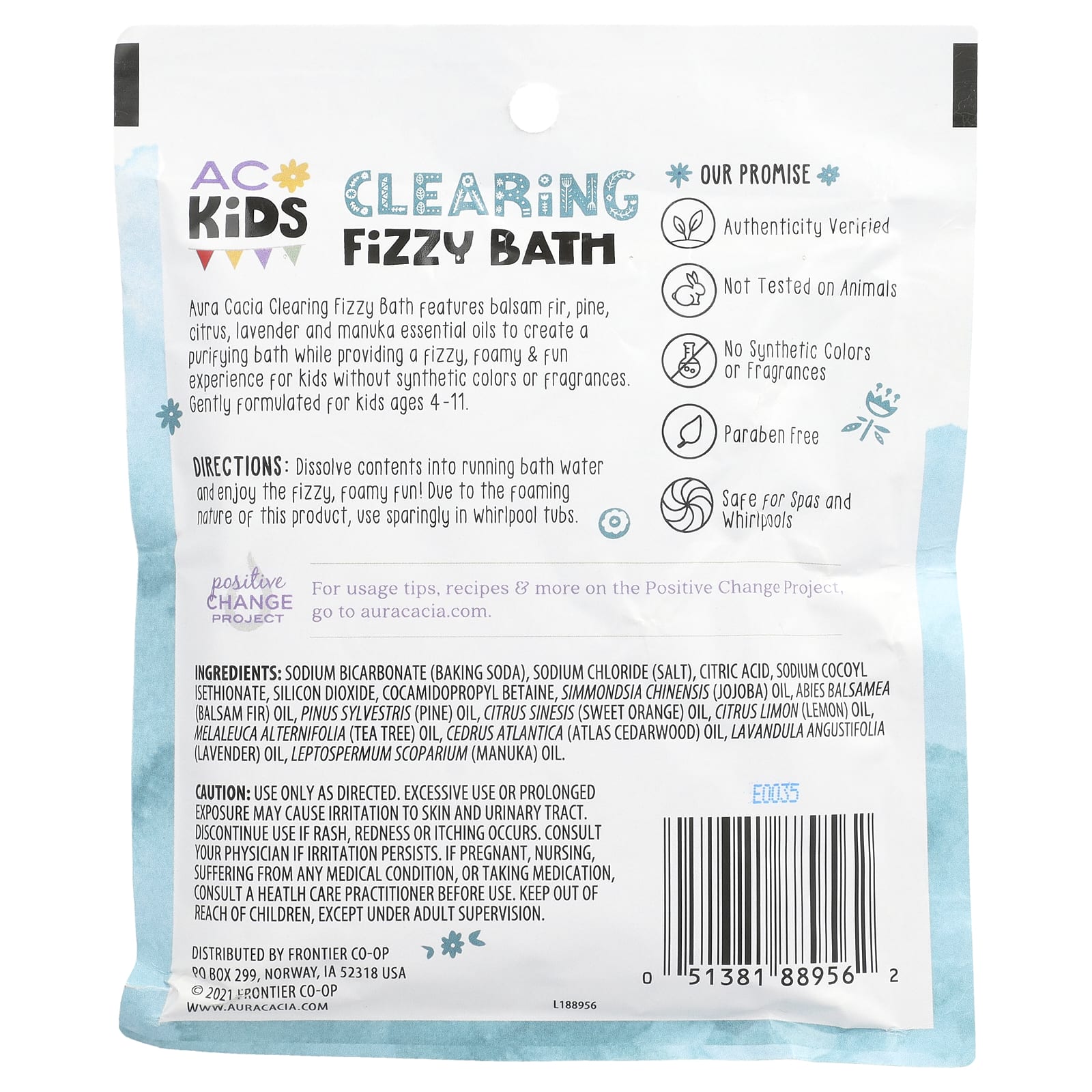 Aura Cacia, Kids, очищающая газированная ванна, 70,9 г (2,5 унции)