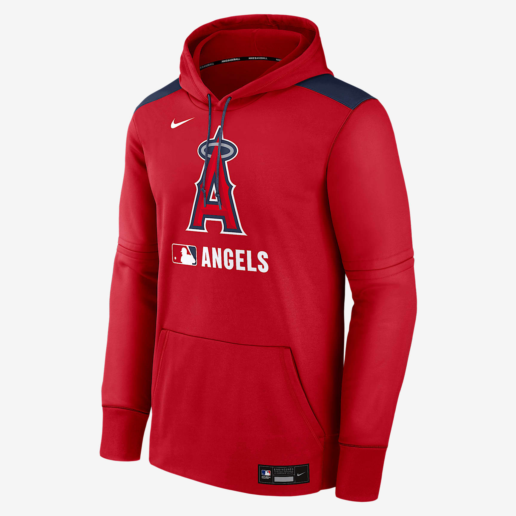 Los Angeles Angels Authentic Collection Men's Nike Therma MLB Pullover Hoodie