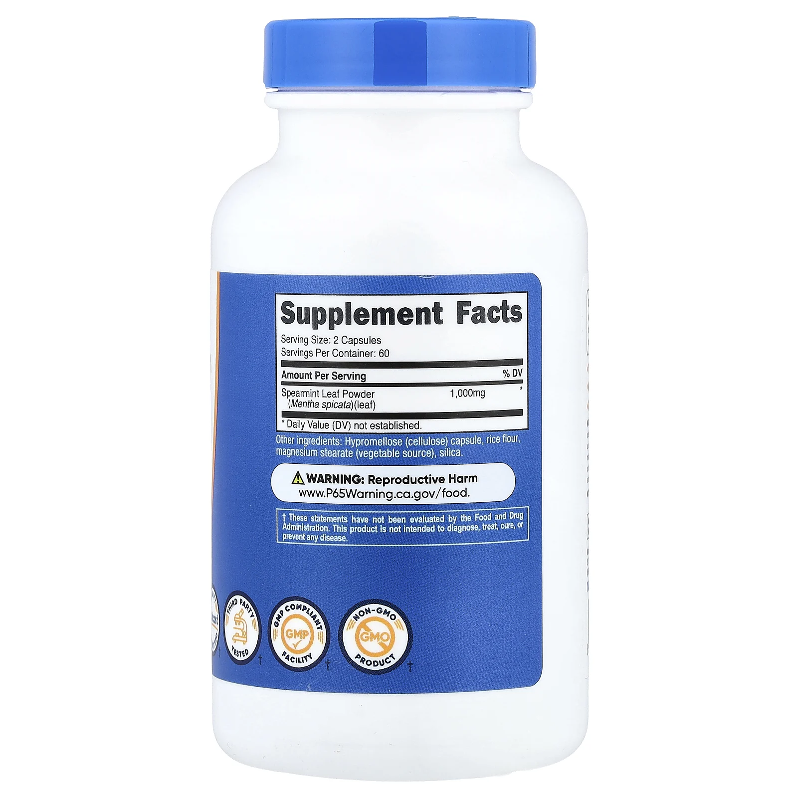 Nutricost, лист мяты колосистой, 120 капсул (500 мг в 1 капсуле)