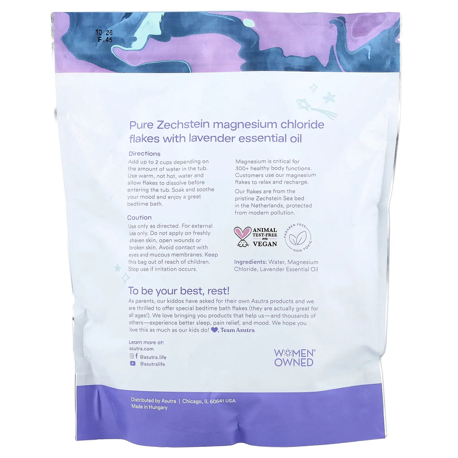 Asutra, Kids, хлопья для ванны с магнием для детей, 907 г (32 унции)