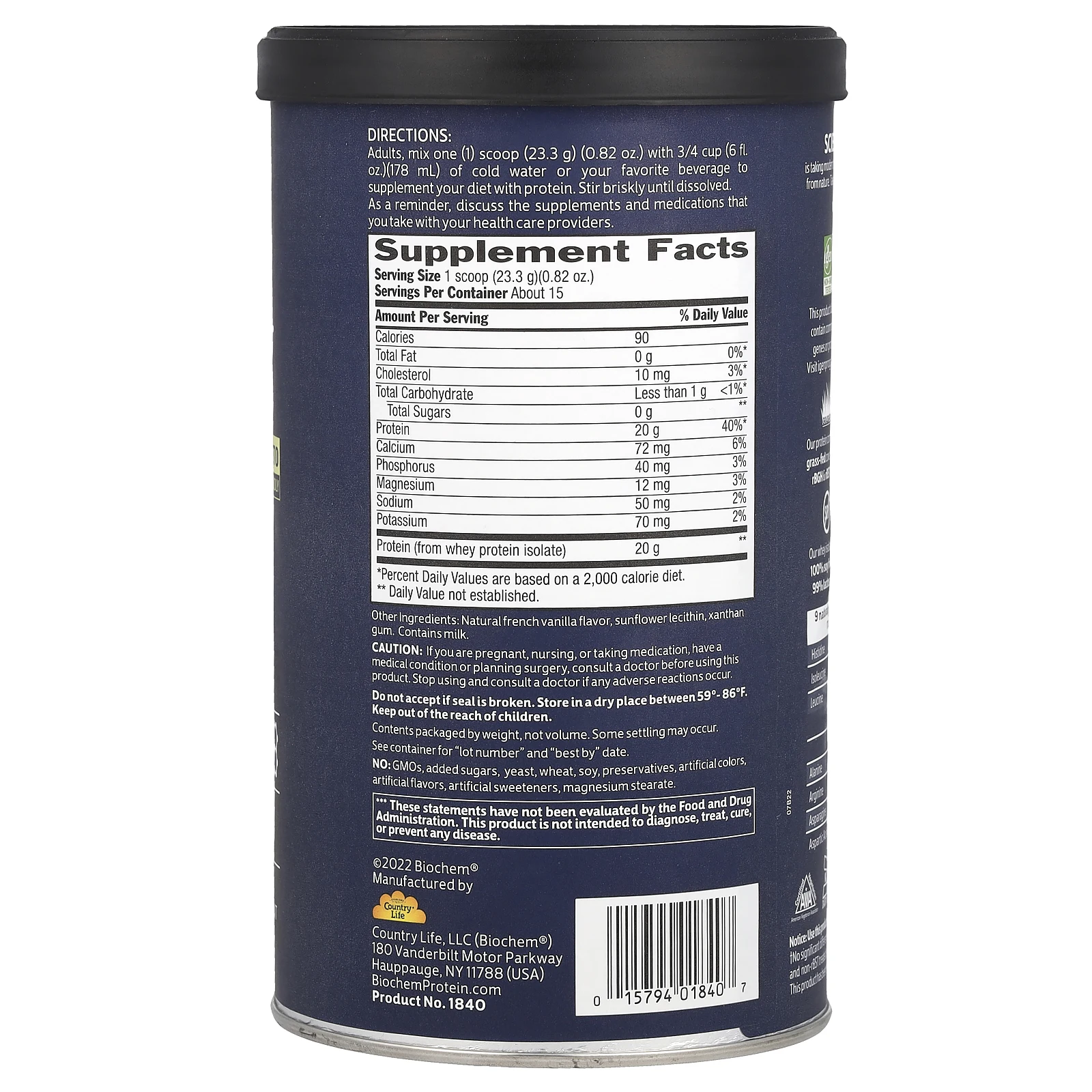 Biochem, 100% изолят сывороточного протеина, натуральный вкус, 350 г (12,3 унции)