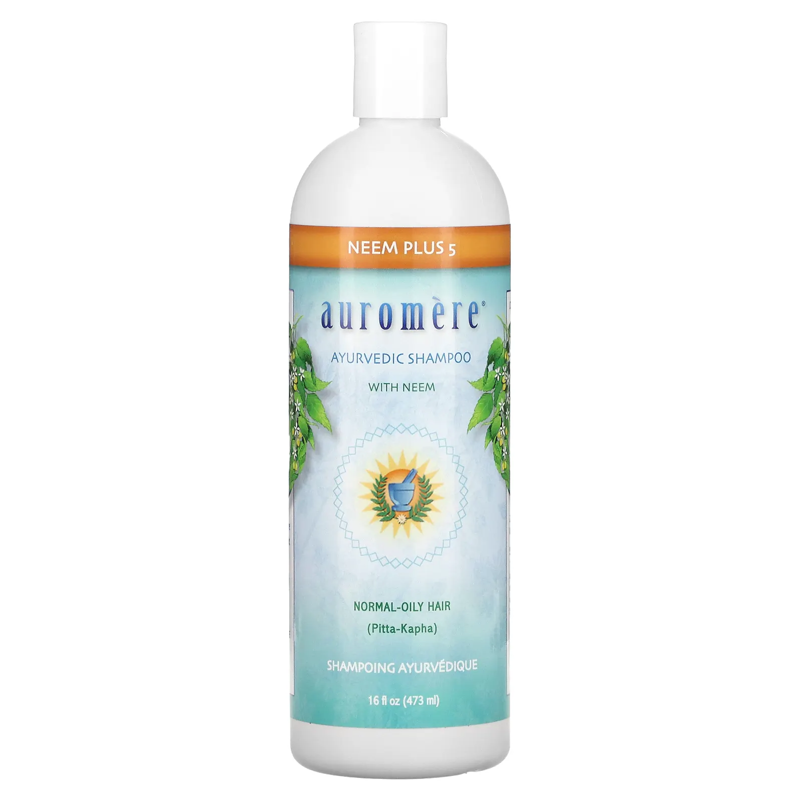Auromere, Аюрведический шампунь с нимом, ним + 5 эффективных ингредиентов, 473 мл (16 жидк. унций)