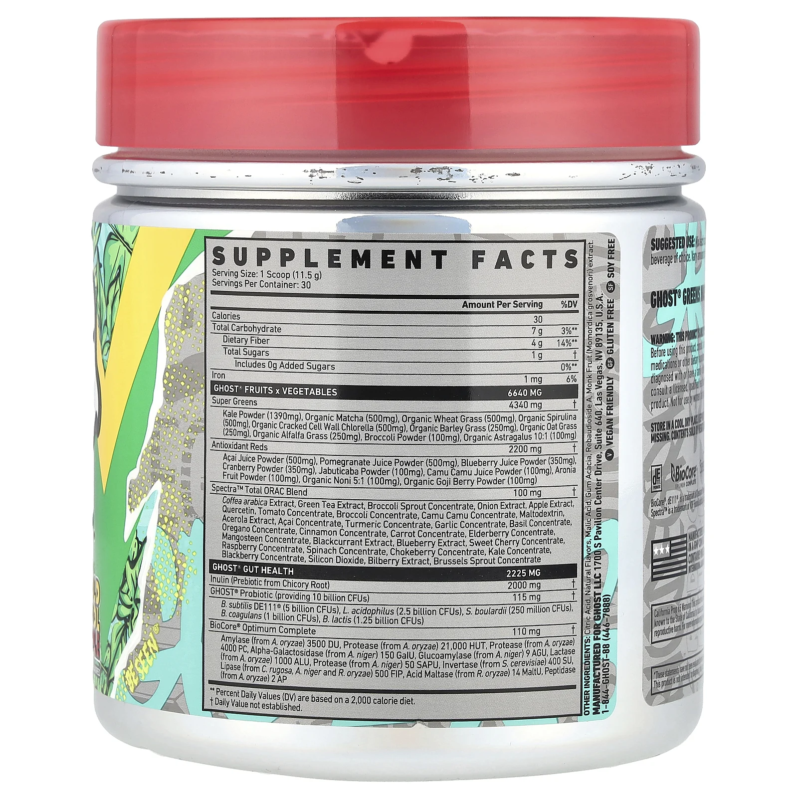 Ghost, Greens, олдскульное яблоко, 345 г (12,2 унции)