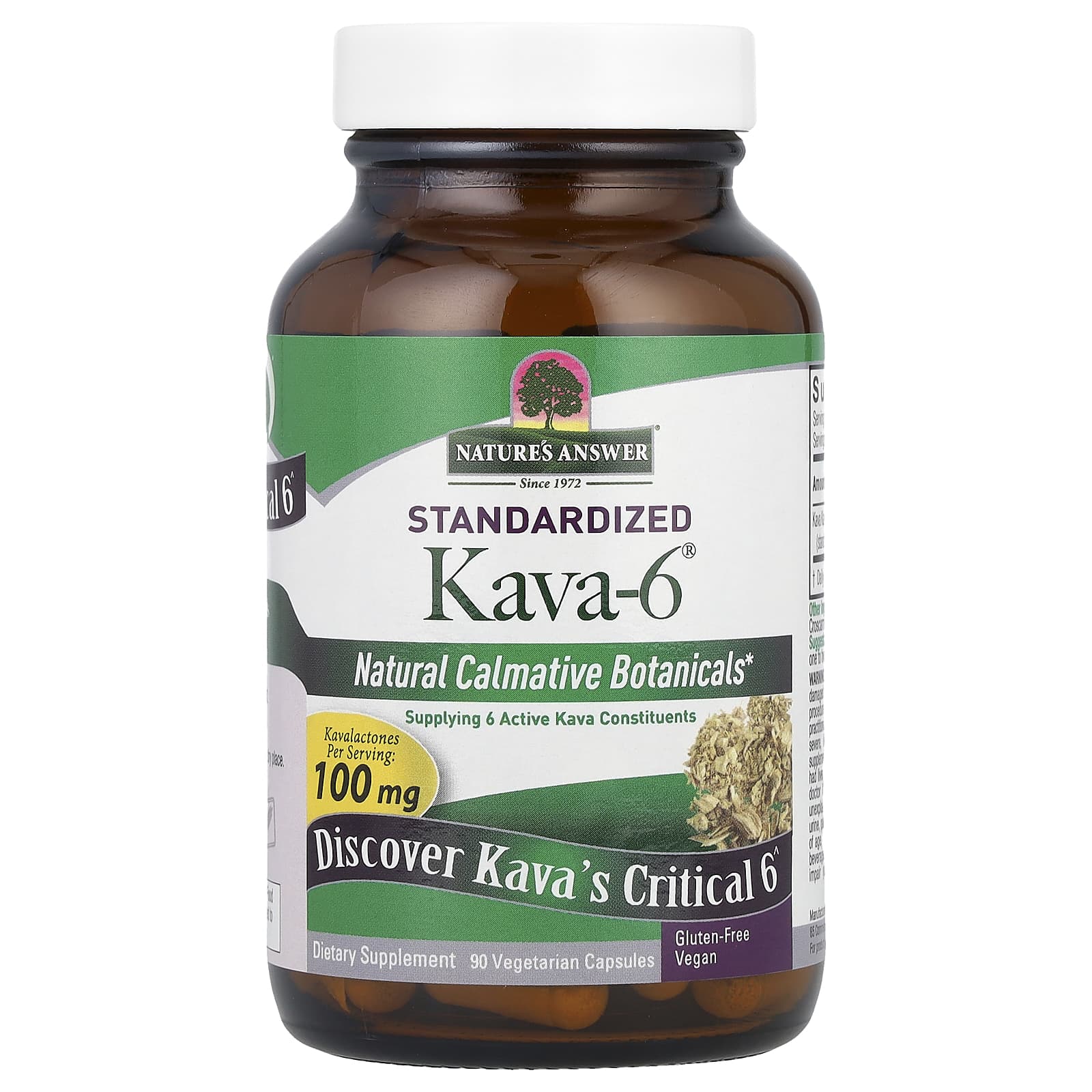 Nature's Answer, Kava-6, 90 Vegetarian Capsules
