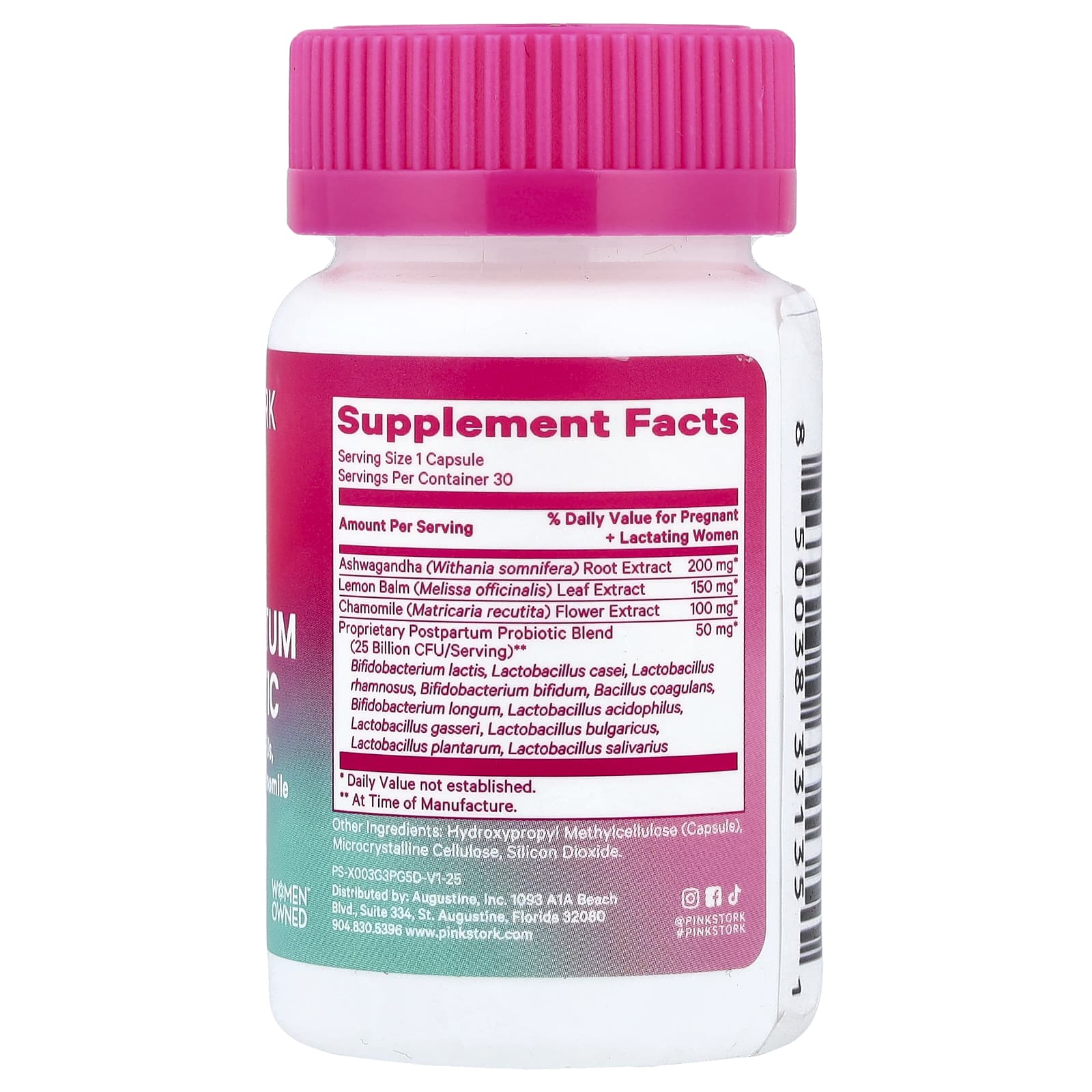 Pink Stork, послеродовой пробиотик, 30 капсул