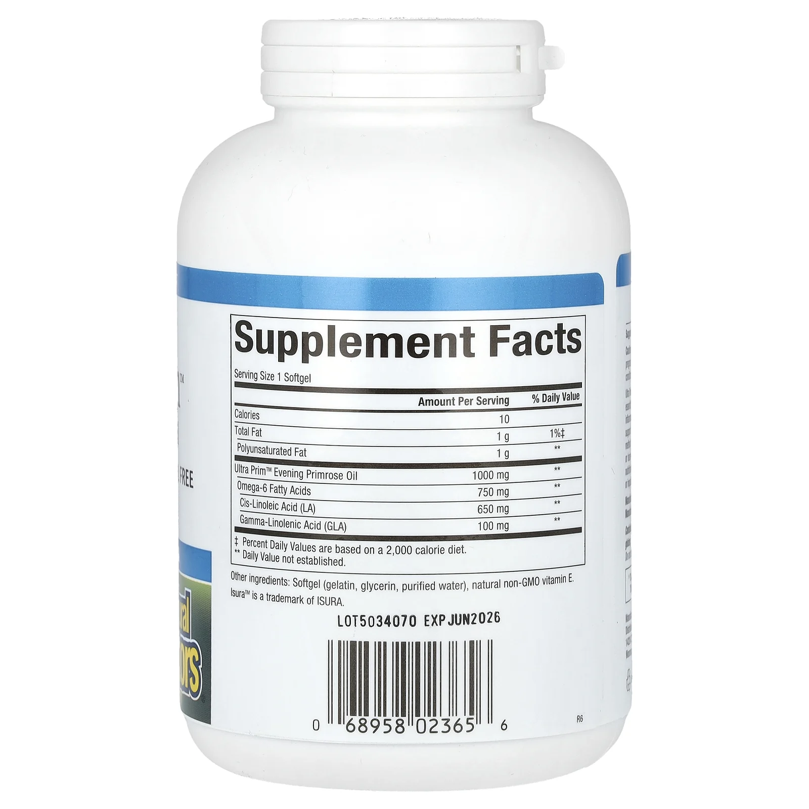 Natural Factors, OmegaFactors, Ultra Prim, масло примулы вечерней, 1000 мг, 180 капсул