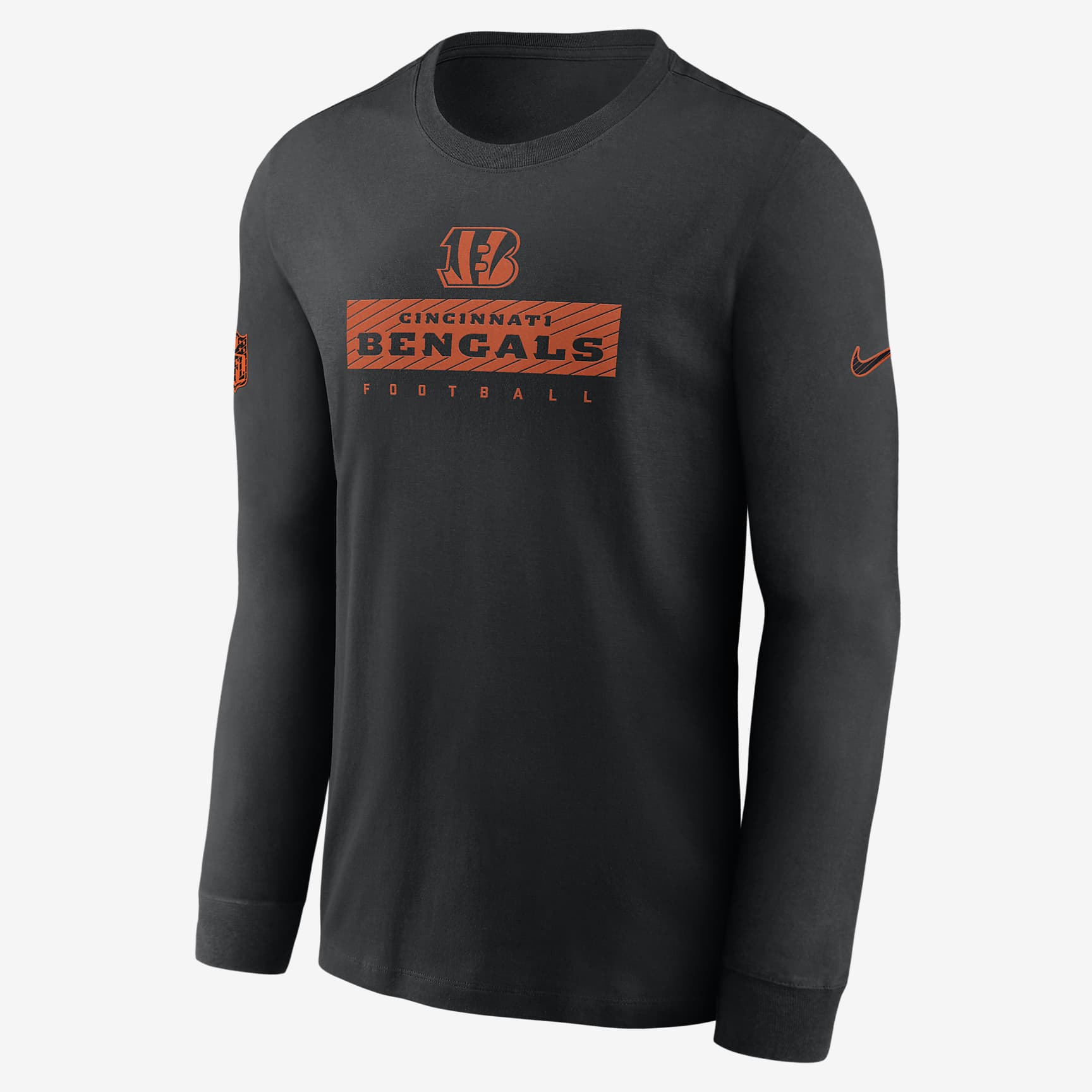 Cincinnati Bengals Sideline Team Issue Men's Nike Dri-FIT NFL Long-Sleeve T-Shirt