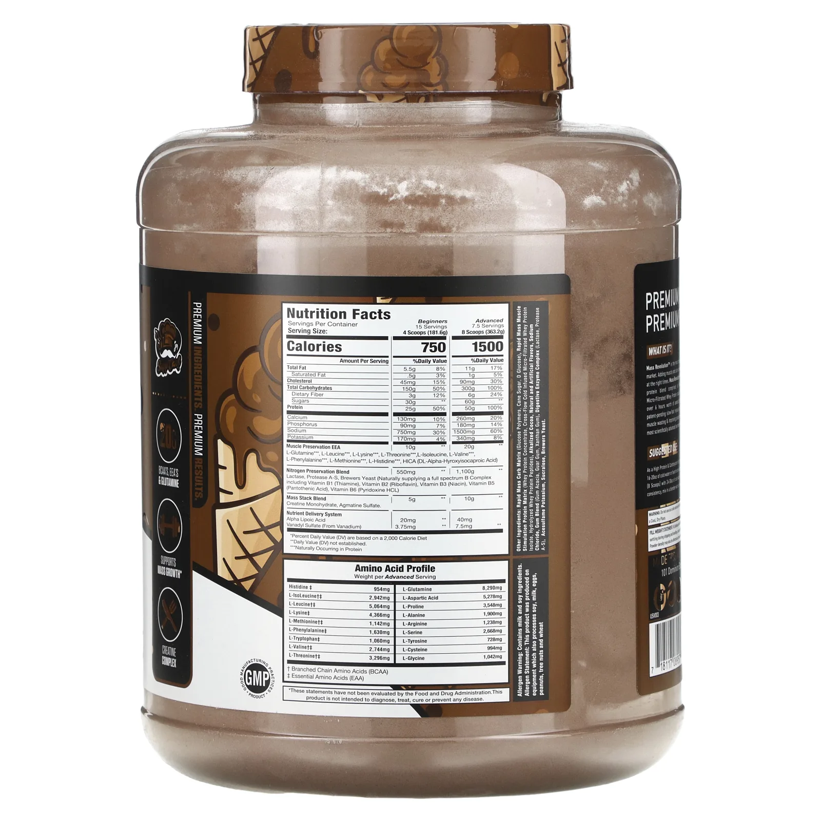 MuscleSport, Mass Revolution, шоколадное мороженое, 2721 г (6 фунтов)